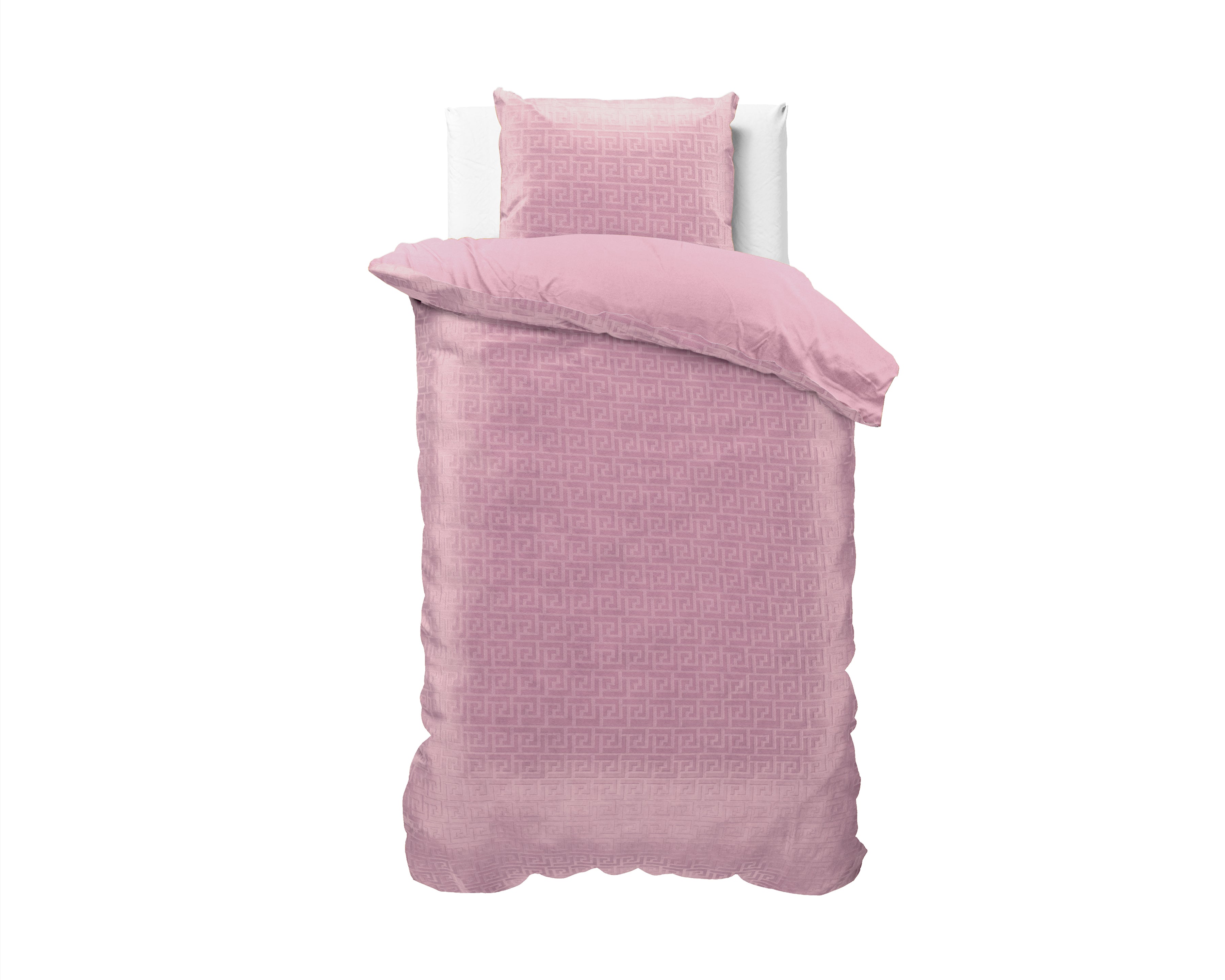 Embossed Velvet Fashion Duvet Cover Pink - Soft and warm - Uni Design - Luxurious feel