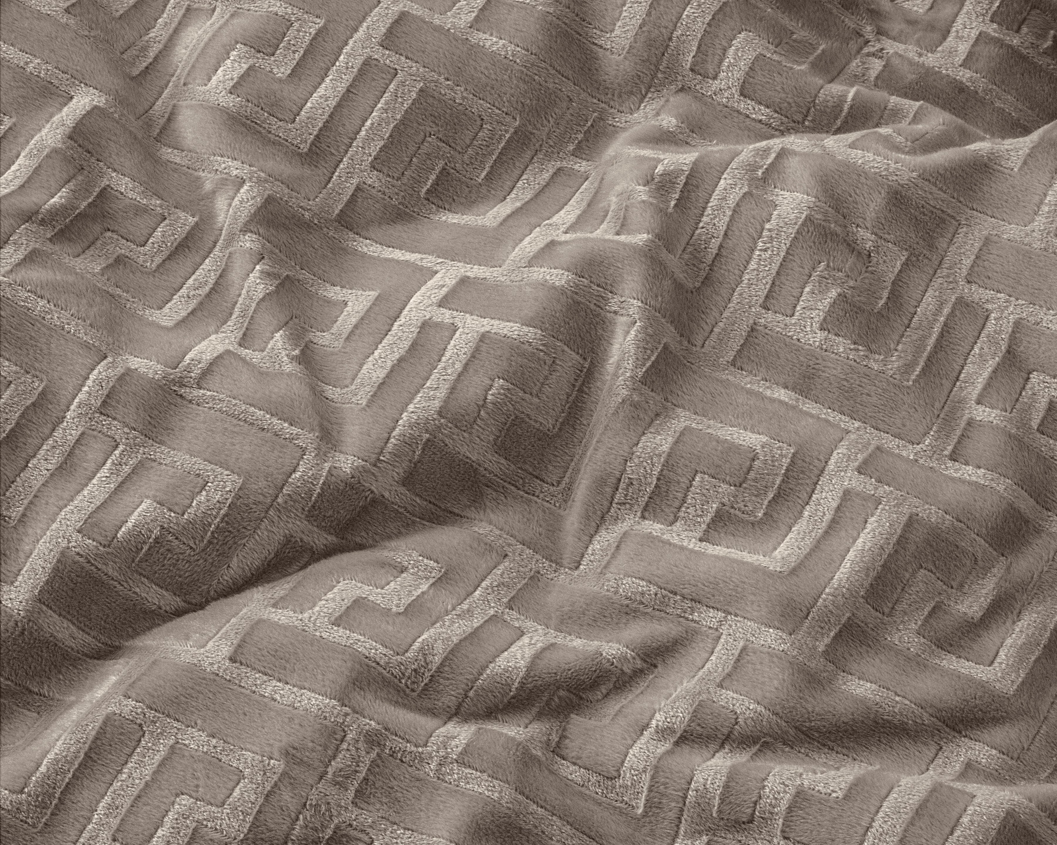 Embossed Velvet Fashion Duvet Cover Taupe - Soft and warm - Uni Design - Luxurious feel