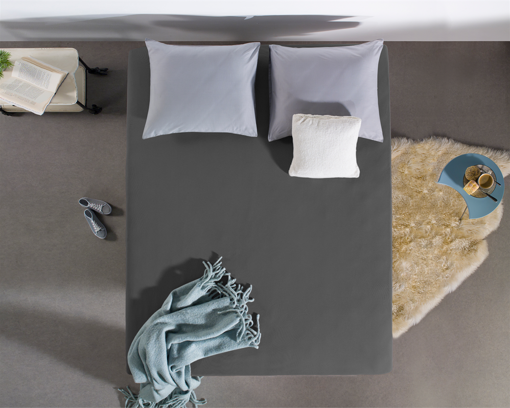 Single Jersey 135 gr. Fitted Sheet Anthracite - Wonderfully Soft - Suitable for Box Springs and Mattresses - Stretch Cotton