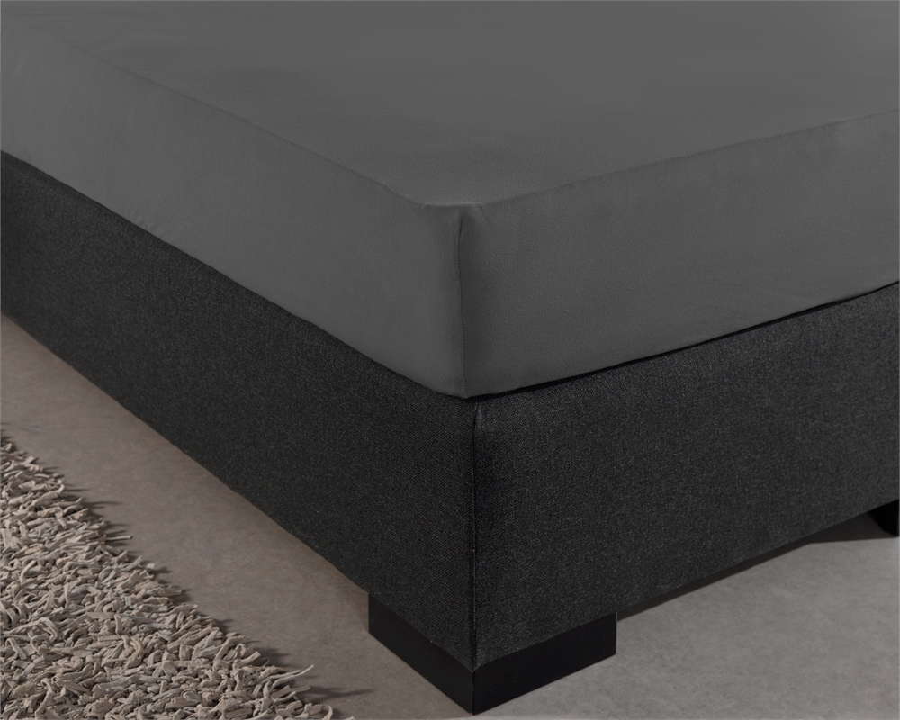 Single Jersey 135 gr. Fitted Sheet Anthracite - Wonderfully Soft - Suitable for Box Springs and Mattresses - Stretch Cotton