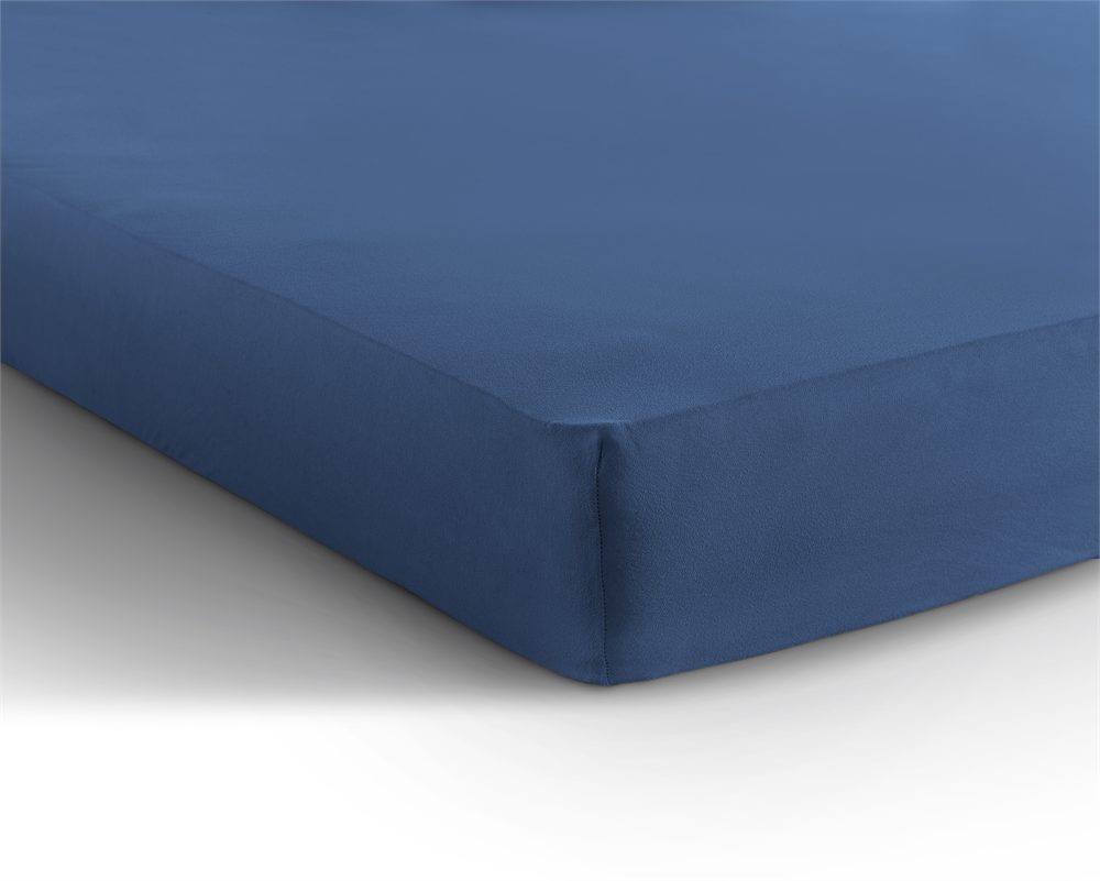 Single Jersey 135g Fitted Sheet Blue - Wonderfully Soft - Suitable for Box Springs and Mattresses - Stretch Cotton