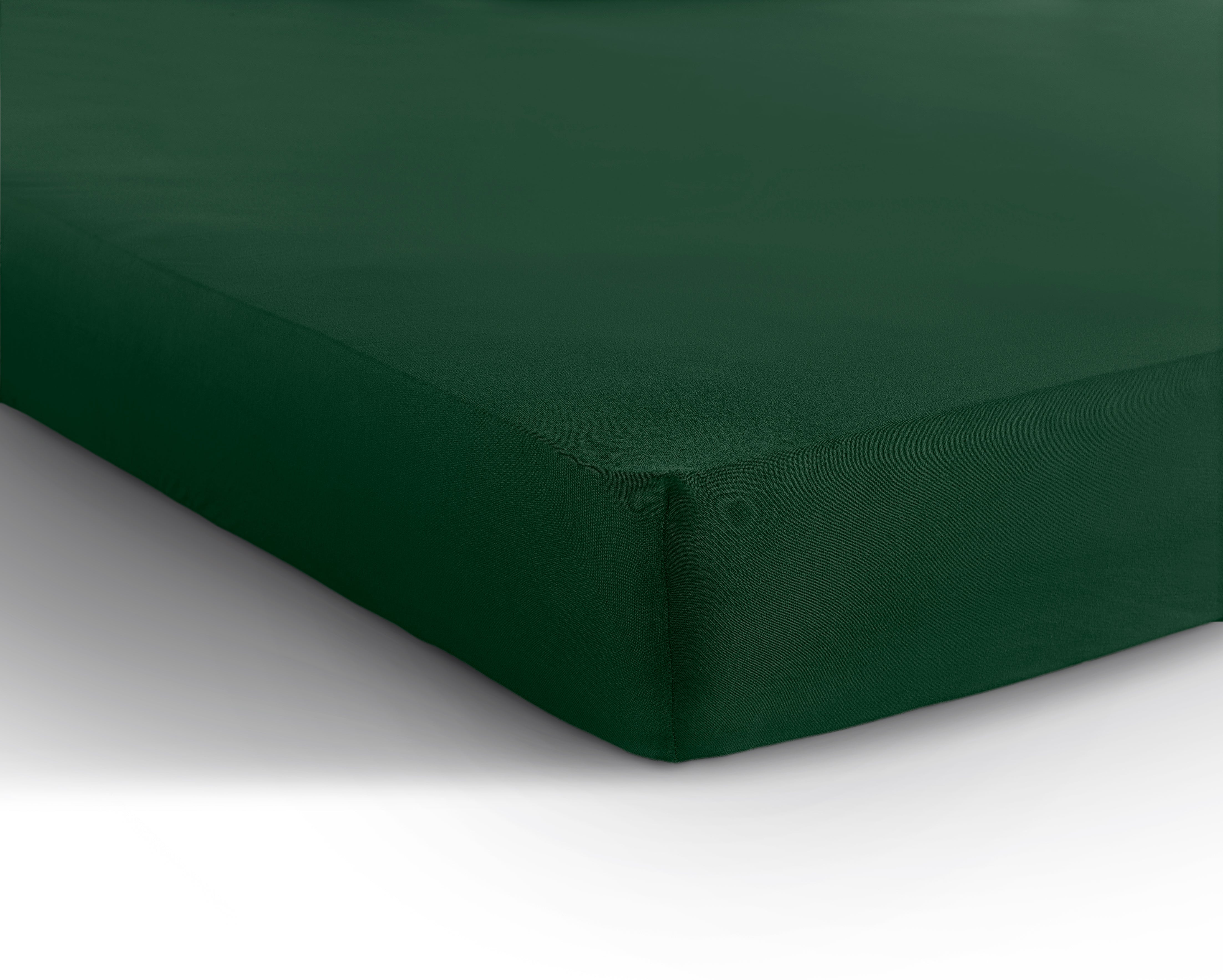 Single Jersey 135g Fitted Sheet Botanical Green - Wonderfully Soft - Suitable for Box Springs and Mattresses - Stretch Cotton