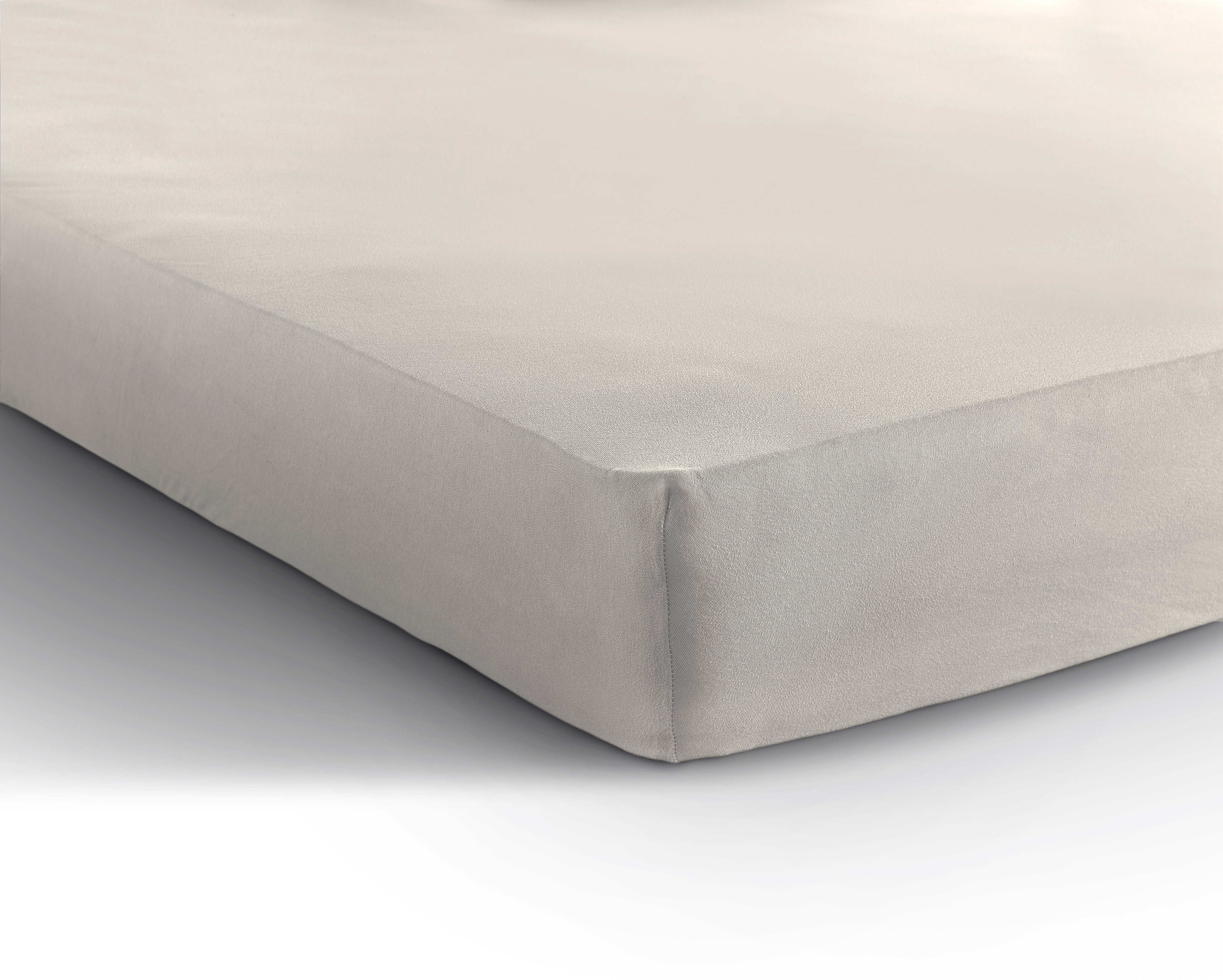 Single Jersey 135g Fitted Sheet Cream - Wonderfully Soft - Suitable for Box Springs and Mattresses - Stretch Cotton
