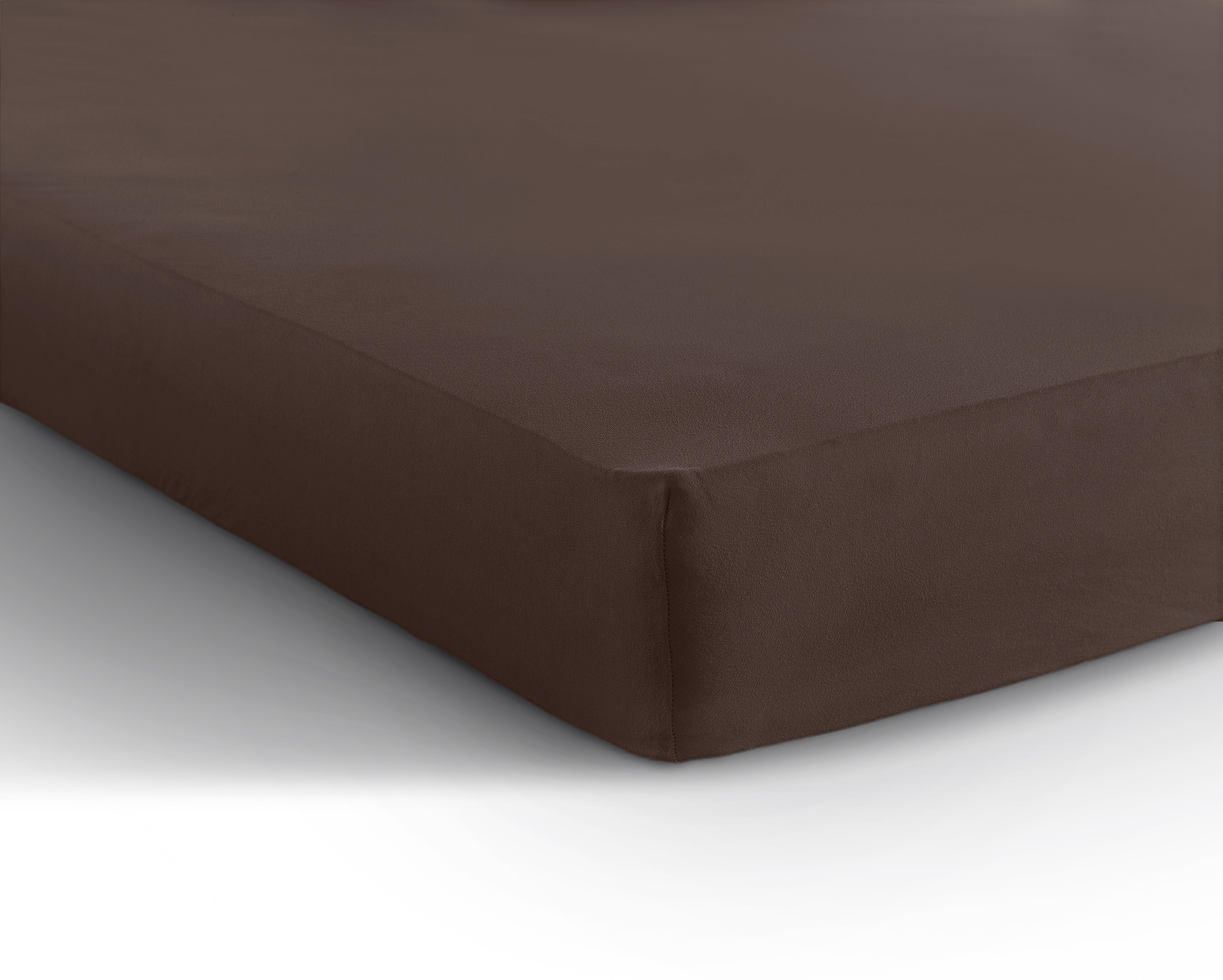 Single Jersey 135 gr. Fitted Sheet Deep Taupe - Wonderfully Soft - Suitable for Box Springs and Mattresses - Stretch Cotton