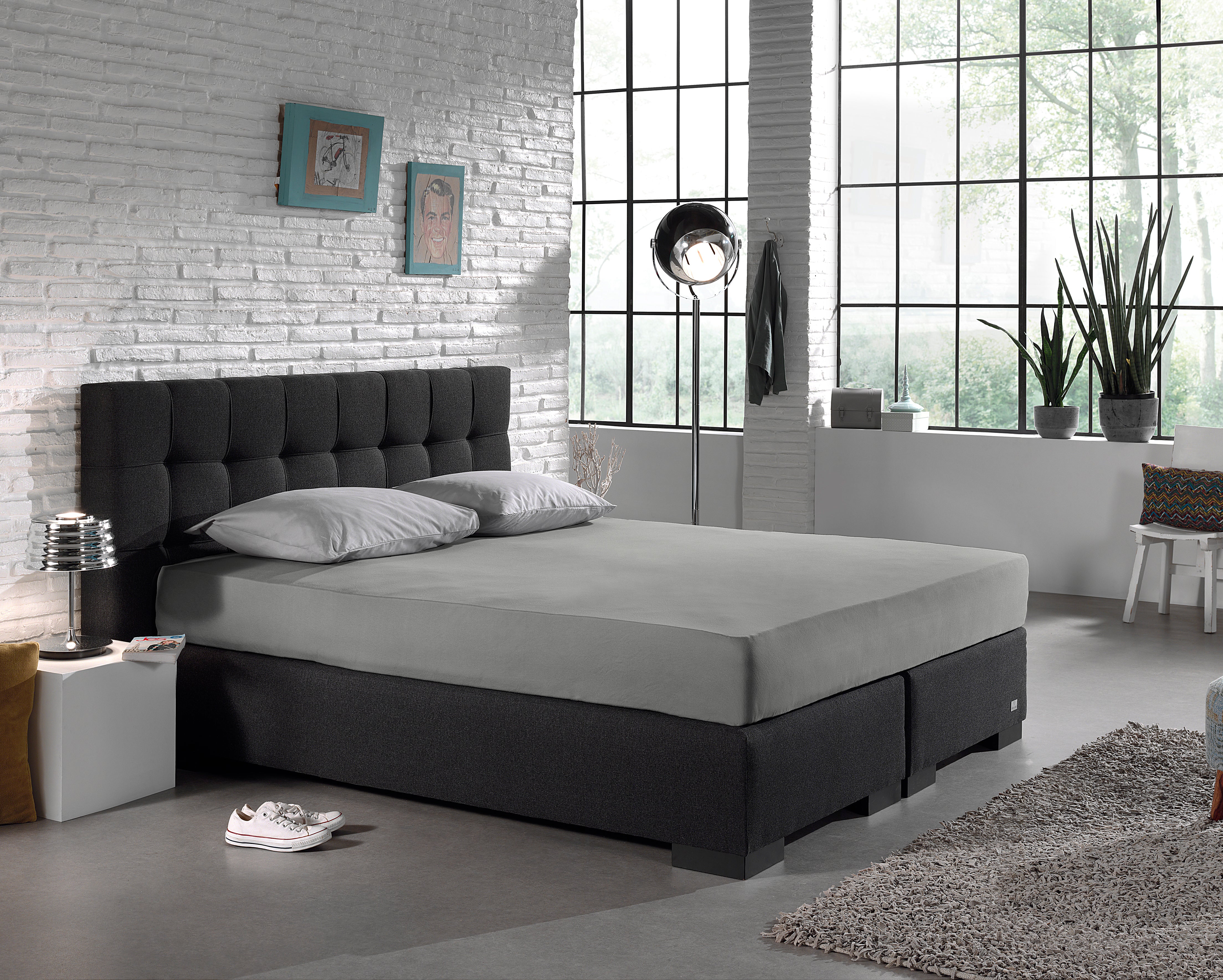 Single Jersey 135 gr. Fitted Sheet Gray - Wonderfully Soft - Suitable for Box Springs and Mattresses - Stretch Cotton