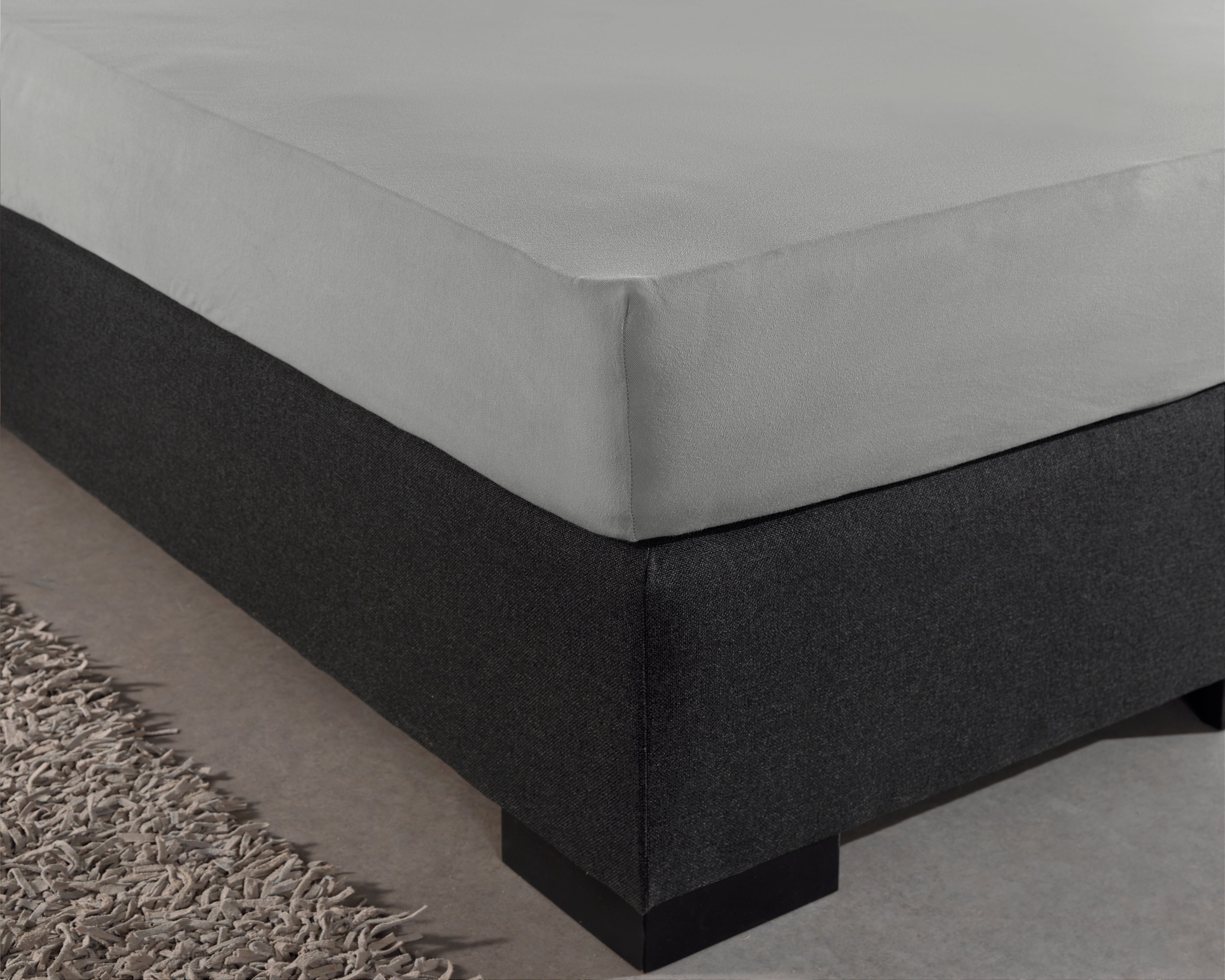 Single Jersey 135 gr. Fitted Sheet Gray - Wonderfully Soft - Suitable for Box Springs and Mattresses - Stretch Cotton