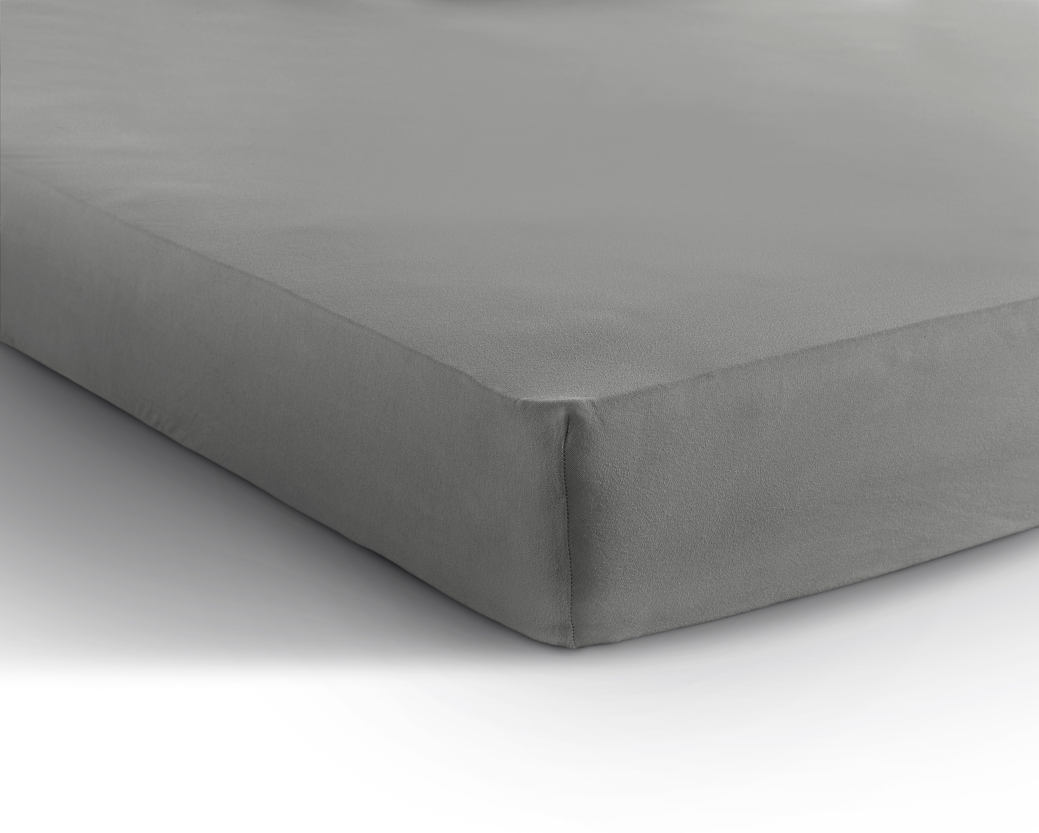 Single Jersey 135 gr. Fitted Sheet Gray - Wonderfully Soft - Suitable for Box Springs and Mattresses - Stretch Cotton
