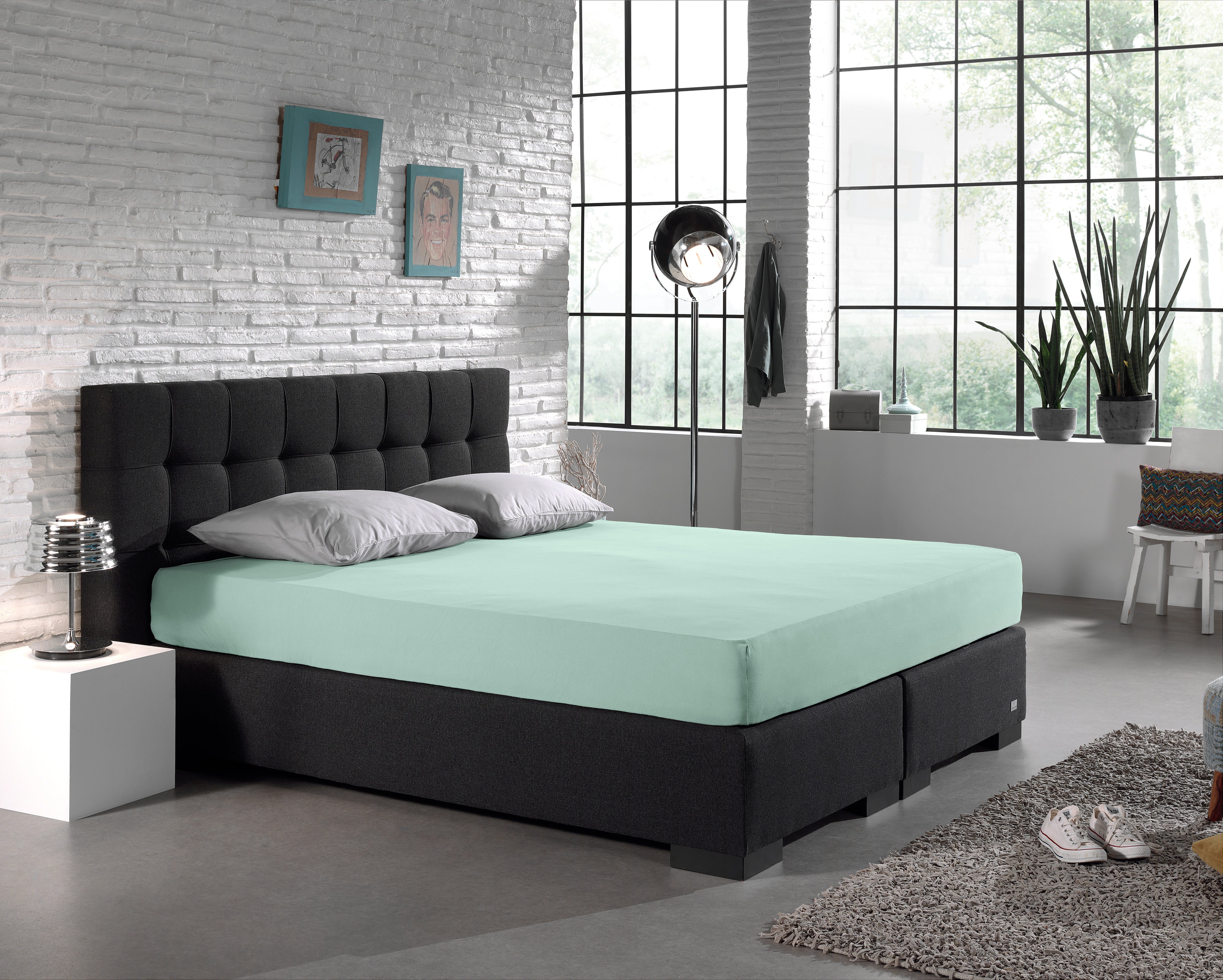 Single Jersey 135g Fitted Sheet Pastel Blue - Wonderfully Soft - Suitable for Box Springs and Mattresses - Stretch Cotton