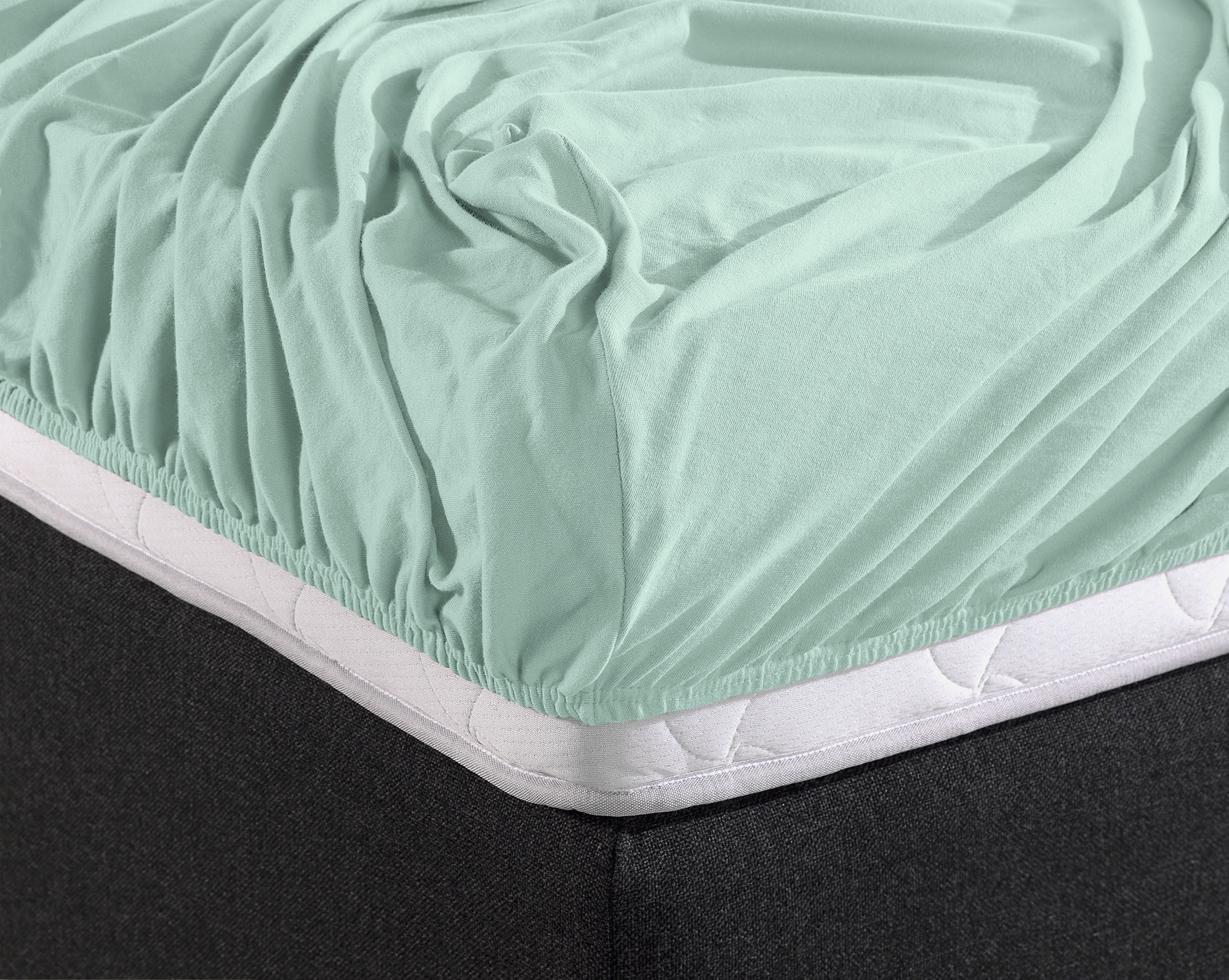 Single Jersey 135g Fitted Sheet Pastel Blue - Wonderfully Soft - Suitable for Box Springs and Mattresses - Stretch Cotton