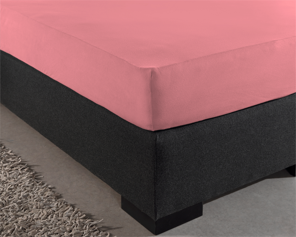 Single Jersey 135g Fitted Sheet Pink - Wonderfully Soft - Suitable for Box Springs and Mattresses - Stretch Cotton