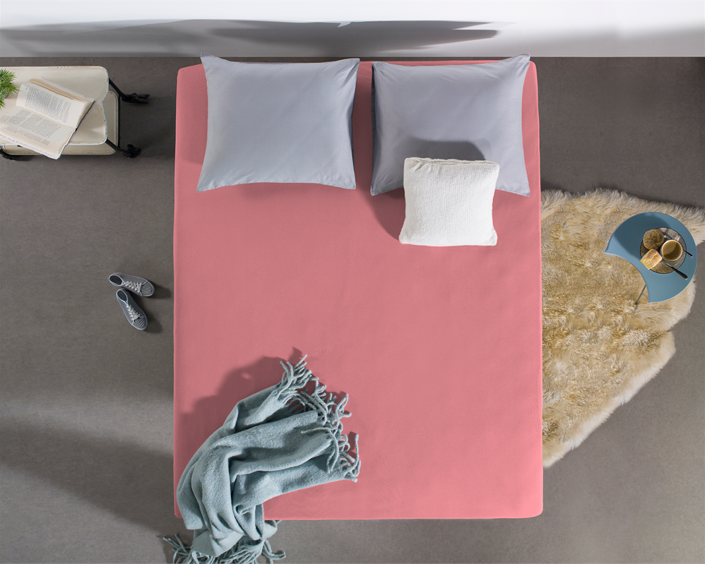 Single Jersey 135g Fitted Sheet Pink - Wonderfully Soft - Suitable for Box Springs and Mattresses - Stretch Cotton
