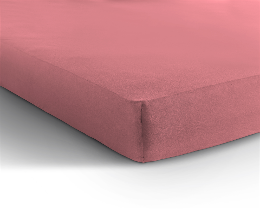 Single Jersey 135g Fitted Sheet Pink - Wonderfully Soft - Suitable for Box Springs and Mattresses - Stretch Cotton
