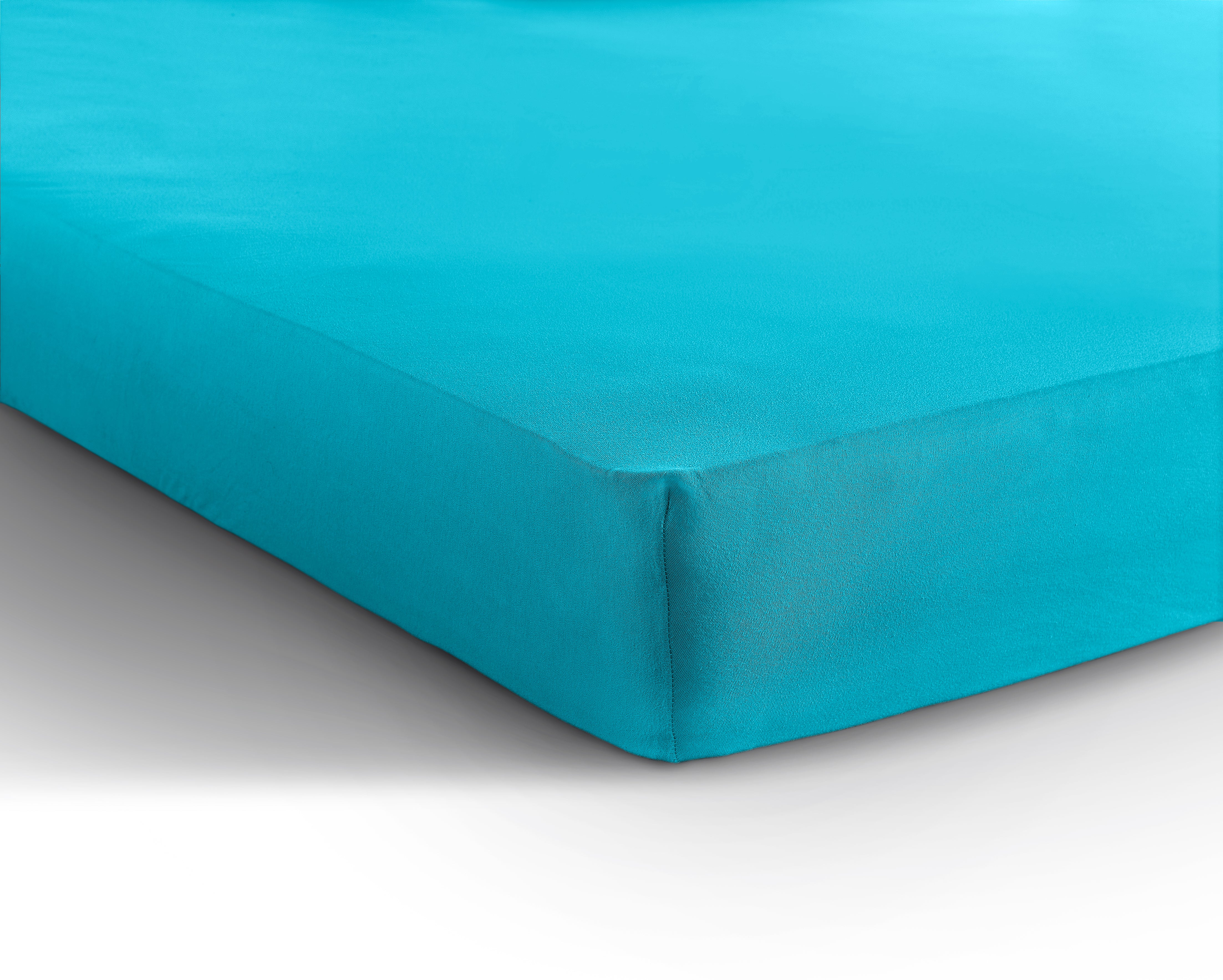 Enkel Jersey 135 gr. Hoeslaken Turquoise - Heerlijk Zacht - Geschikt voor Boxsprings en matrassen - Stretch katoen