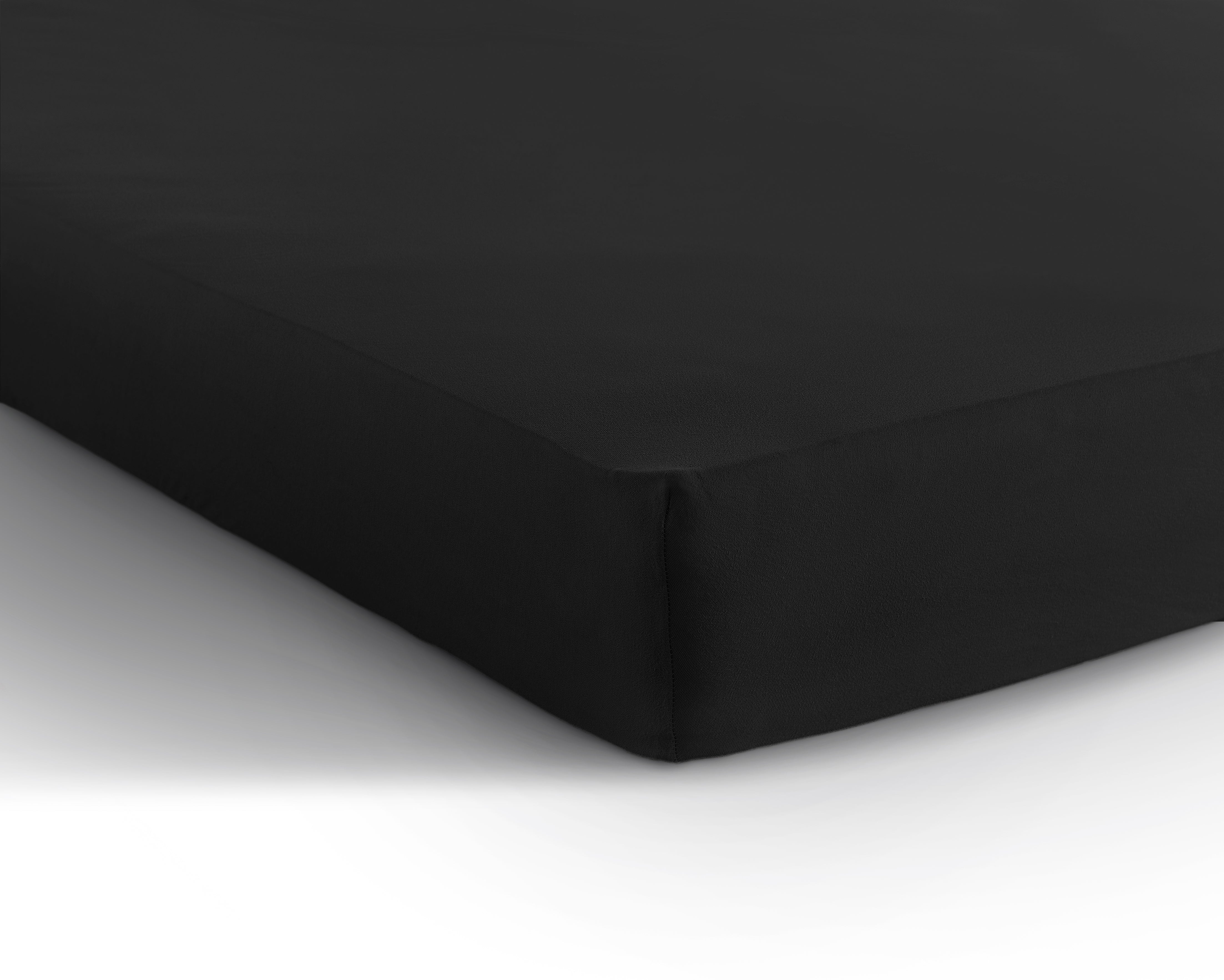 Single Jersey 135g Fitted Sheet Black - Wonderfully Soft - Suitable for Box Springs and Mattresses - Stretch Cotton