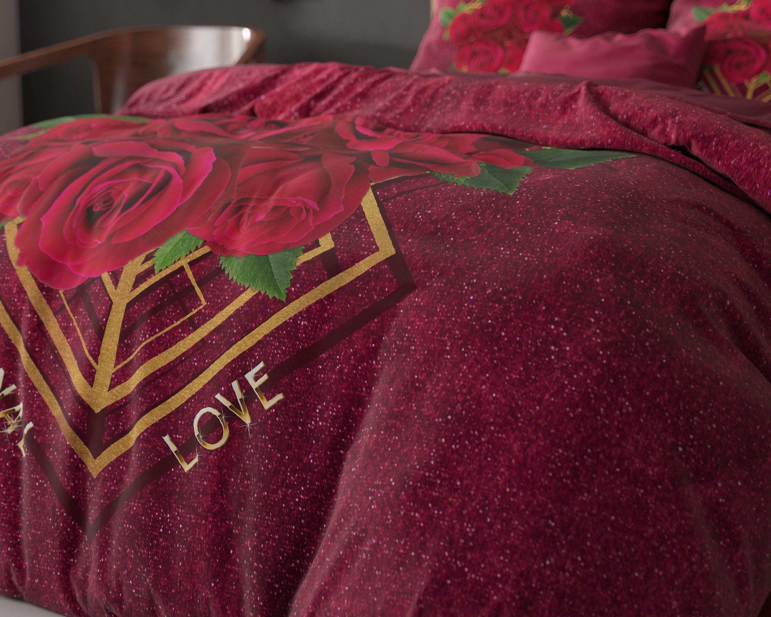 Eternal love Rood Dekbedovertrek