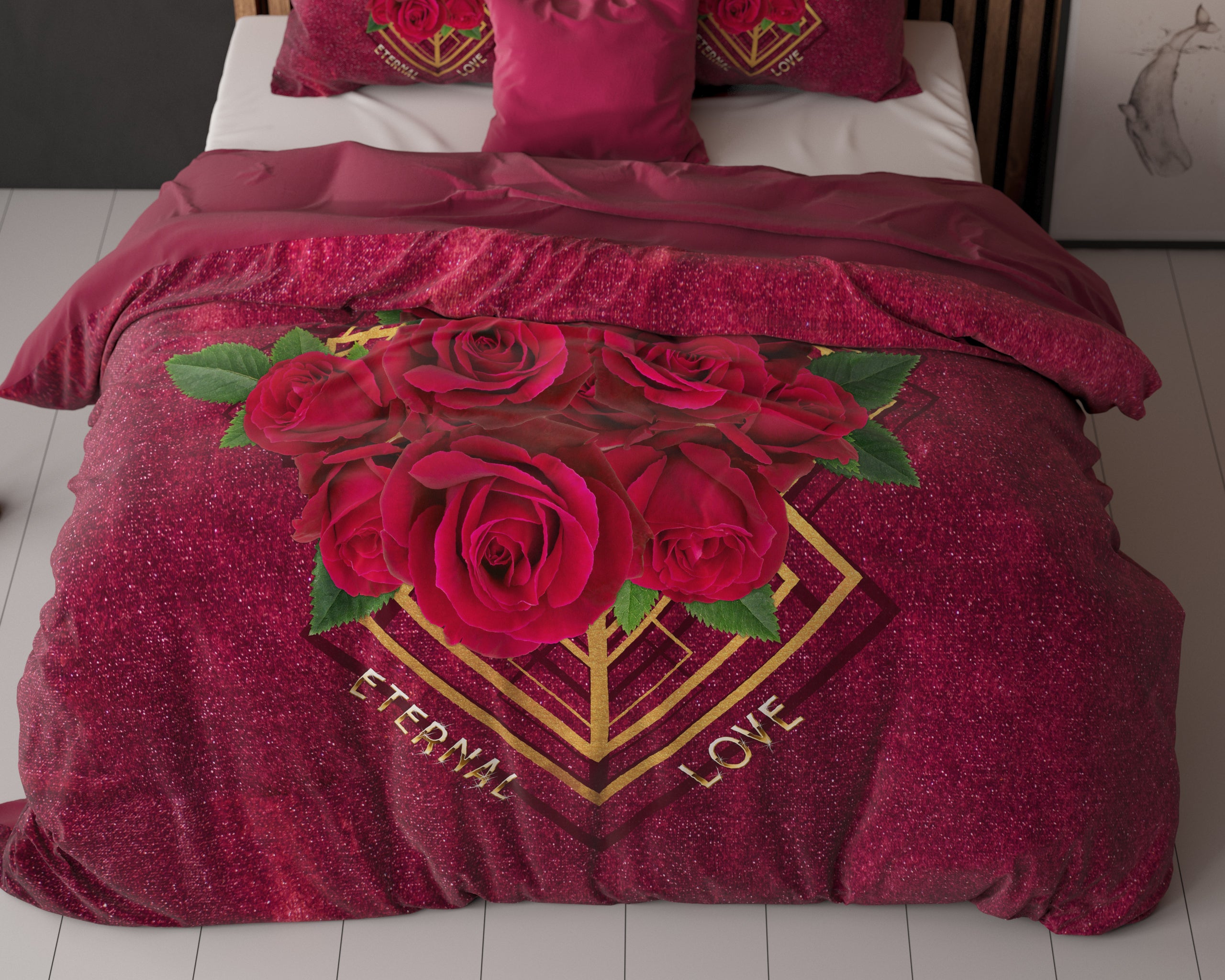 Eternal love Rood Dekbedovertrek
