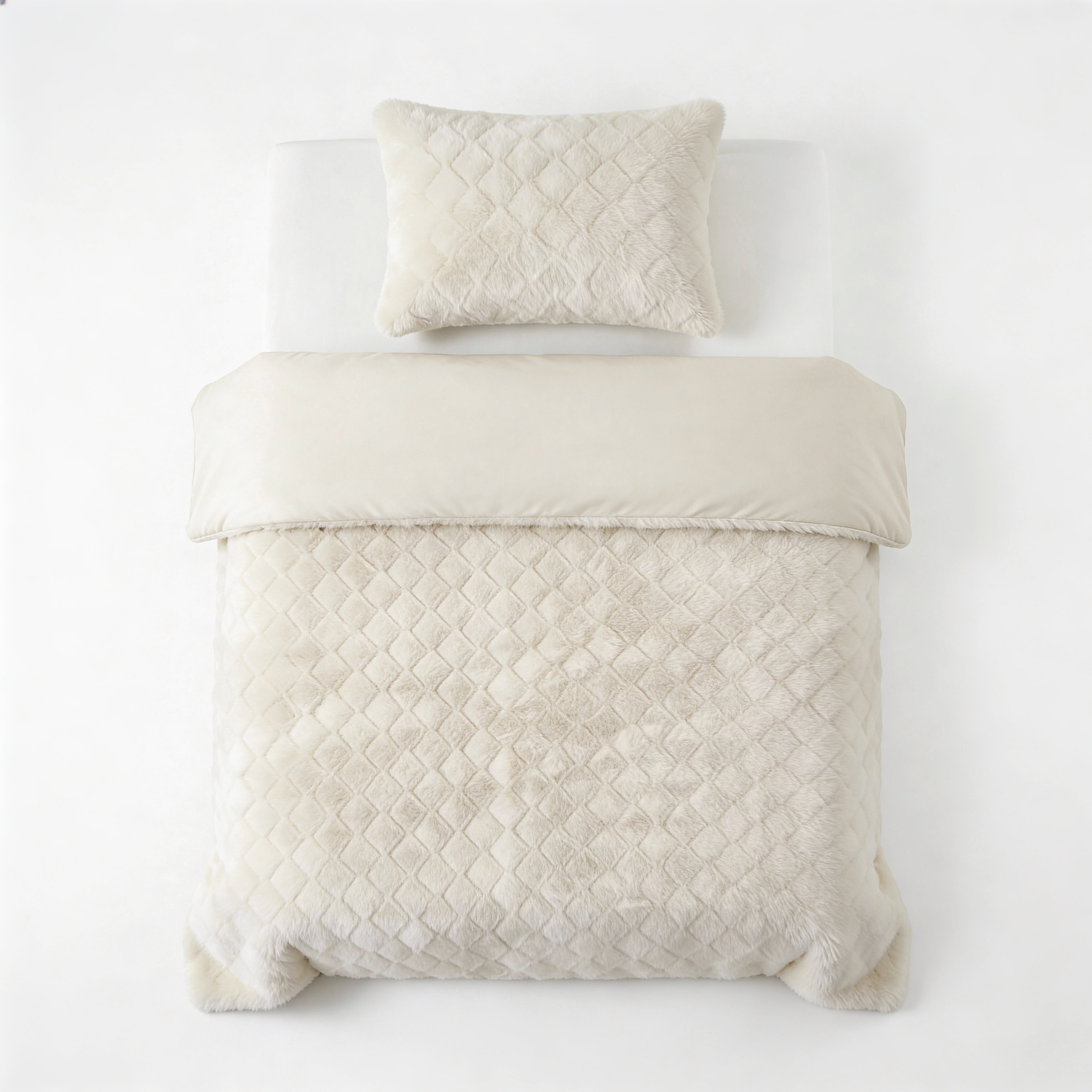 Faux Fur Syon Teddy Dekbedovertrek Creme