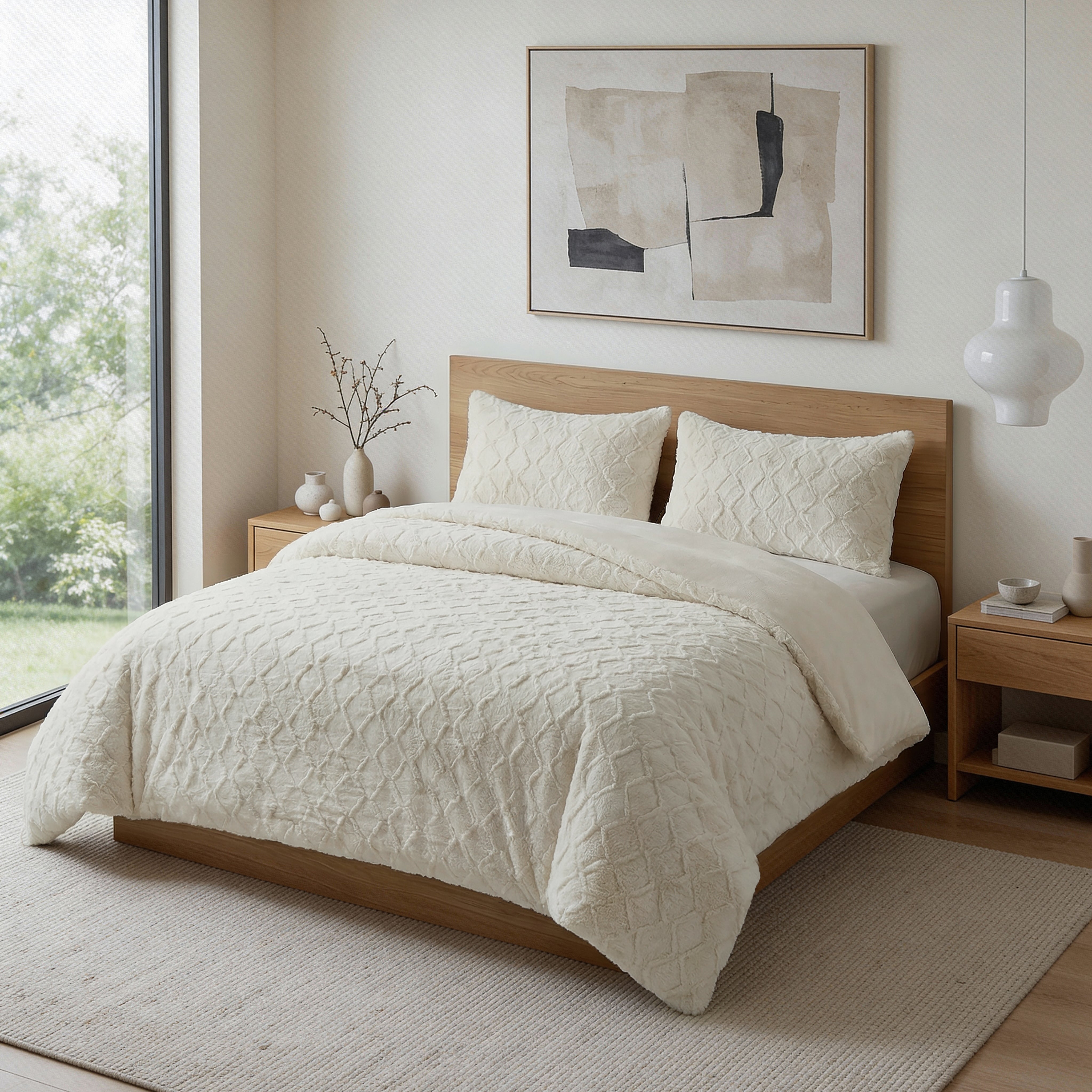 Faux Fur Syon Teddy Dekbedovertrek Creme