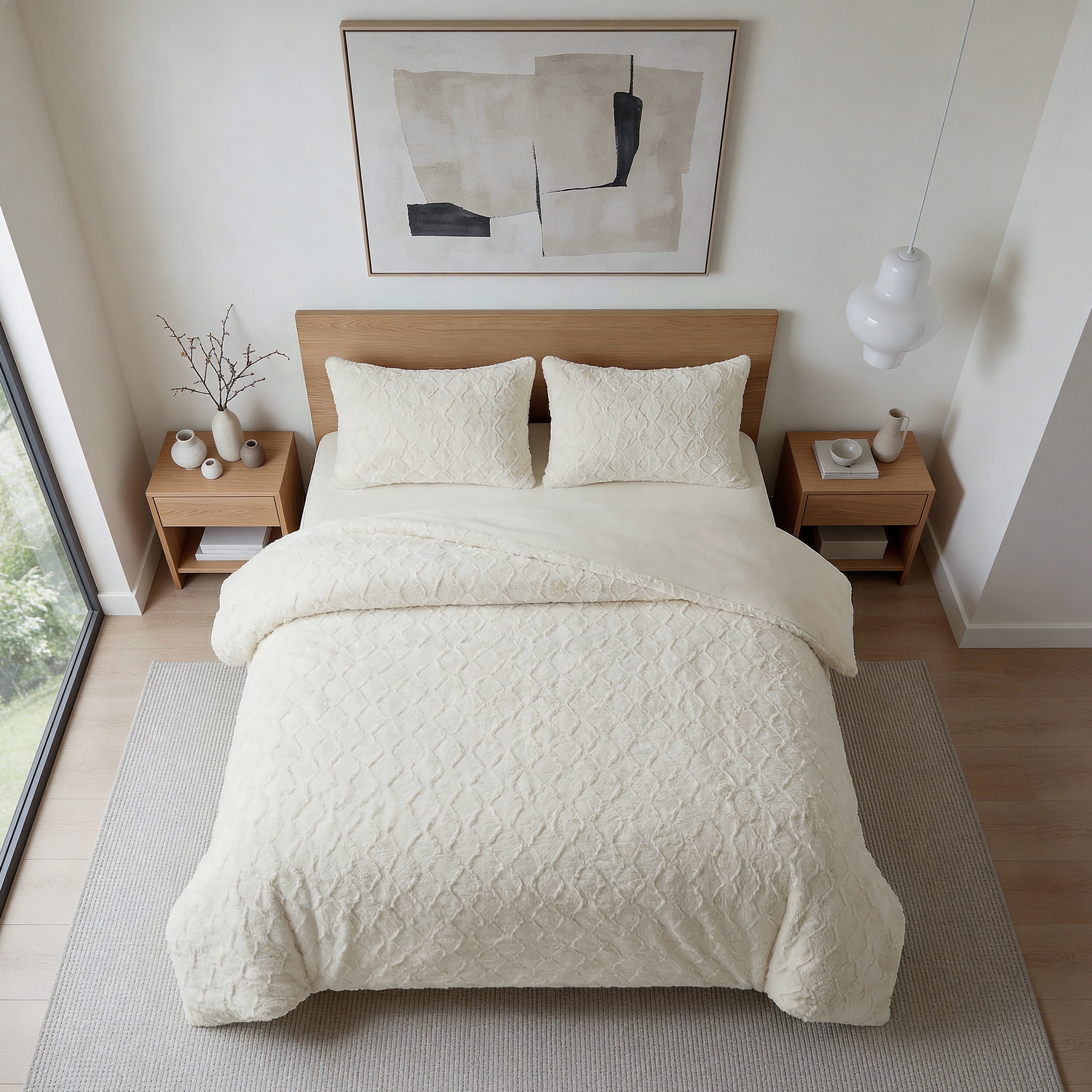 Faux Fur Syon Teddy Dekbedovertrek Creme