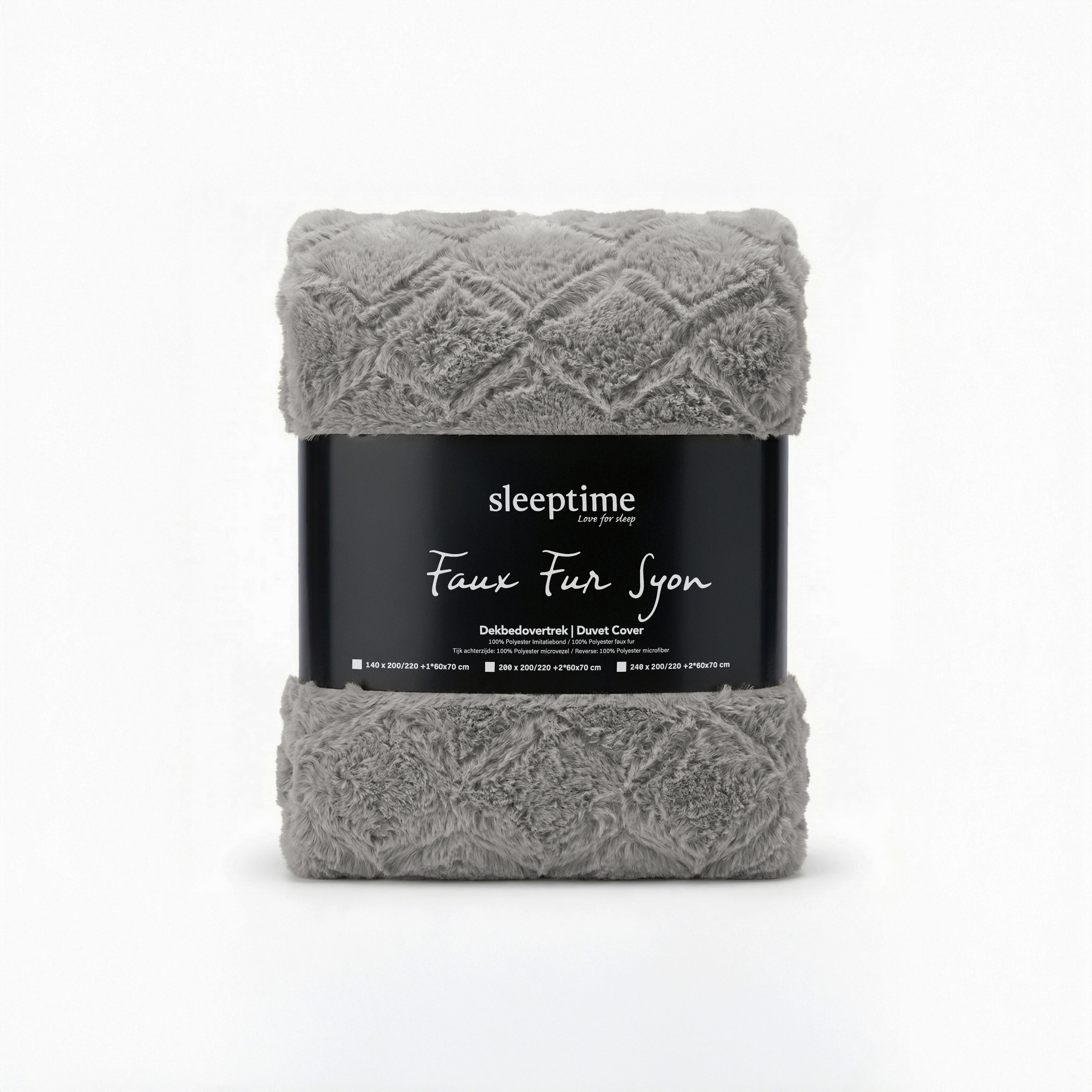 Faux Fur Syon Teddy Dekbedovertrek Grijs