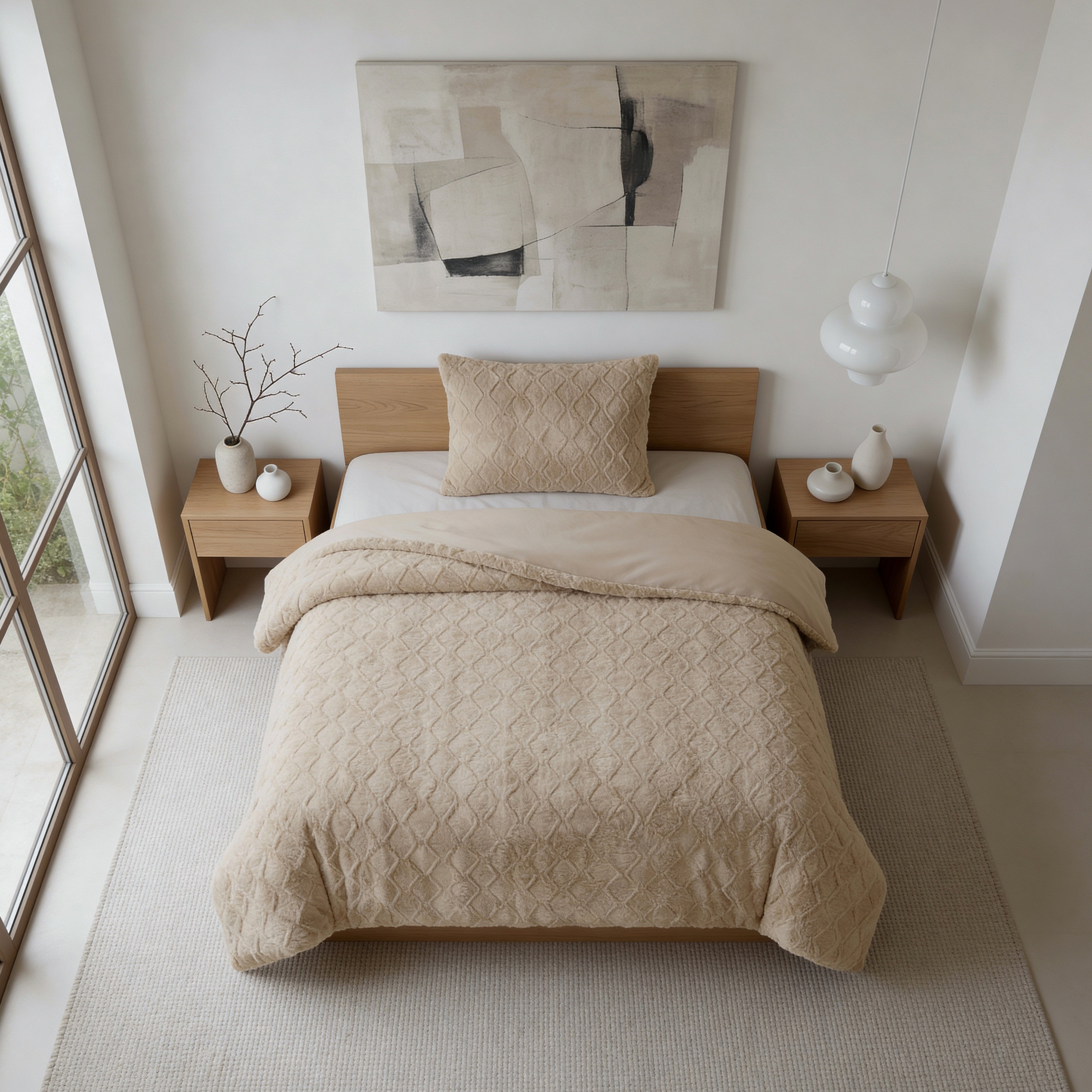 Faux Fur Syon Teddy Dekbedovertrek Taupe