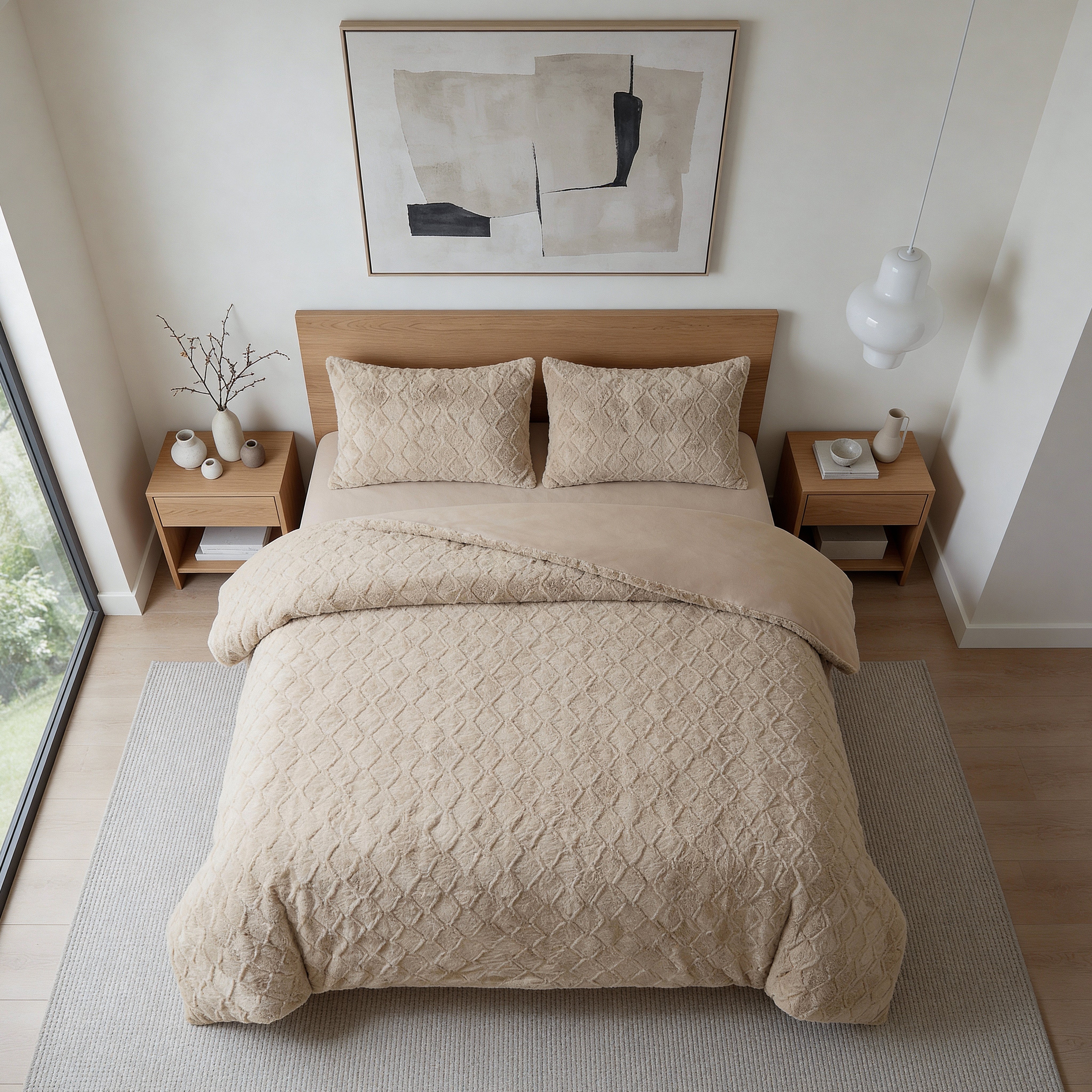 Faux Fur Syon Teddy Dekbedovertrek Taupe