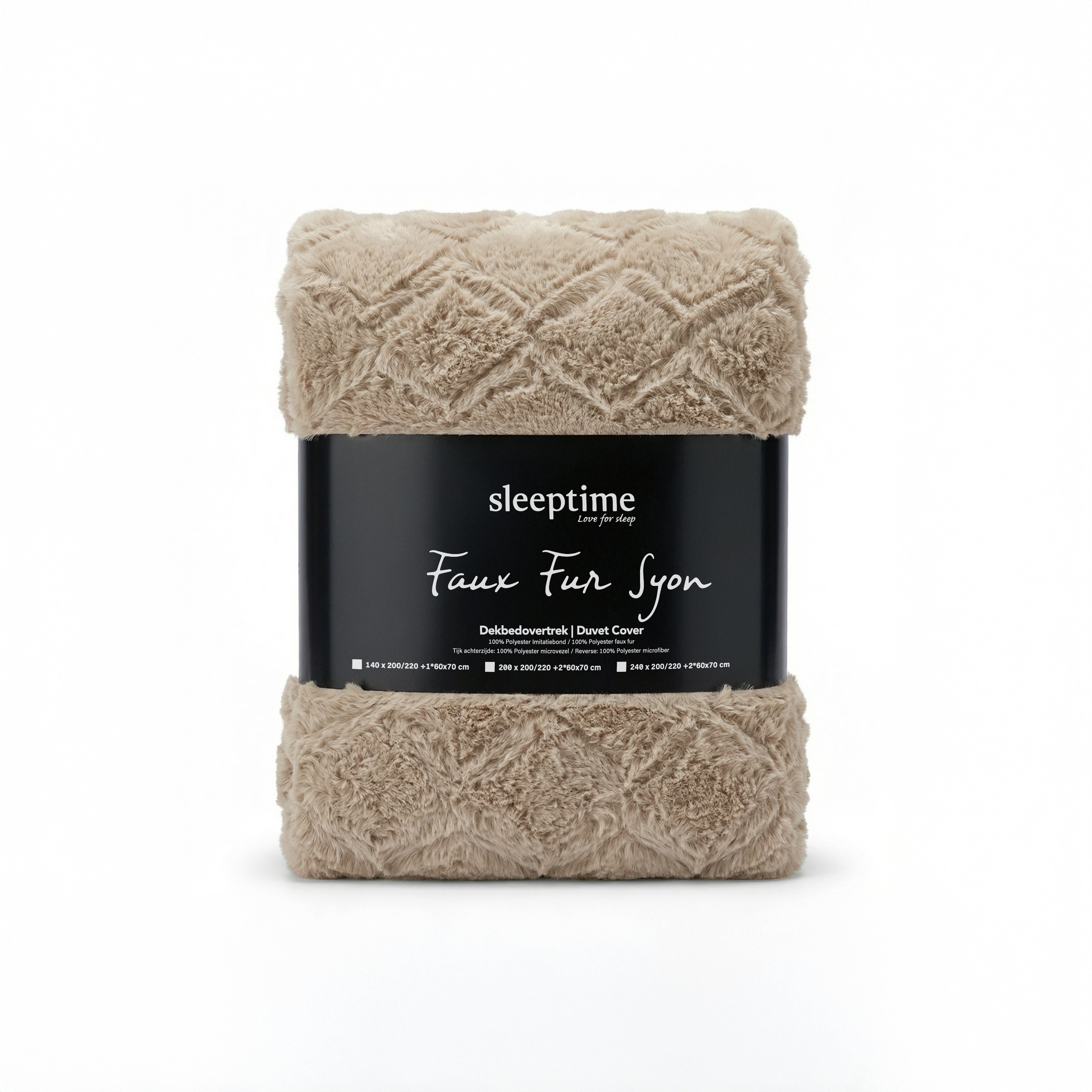 Faux Fur Syon Teddy Dekbedovertrek Taupe