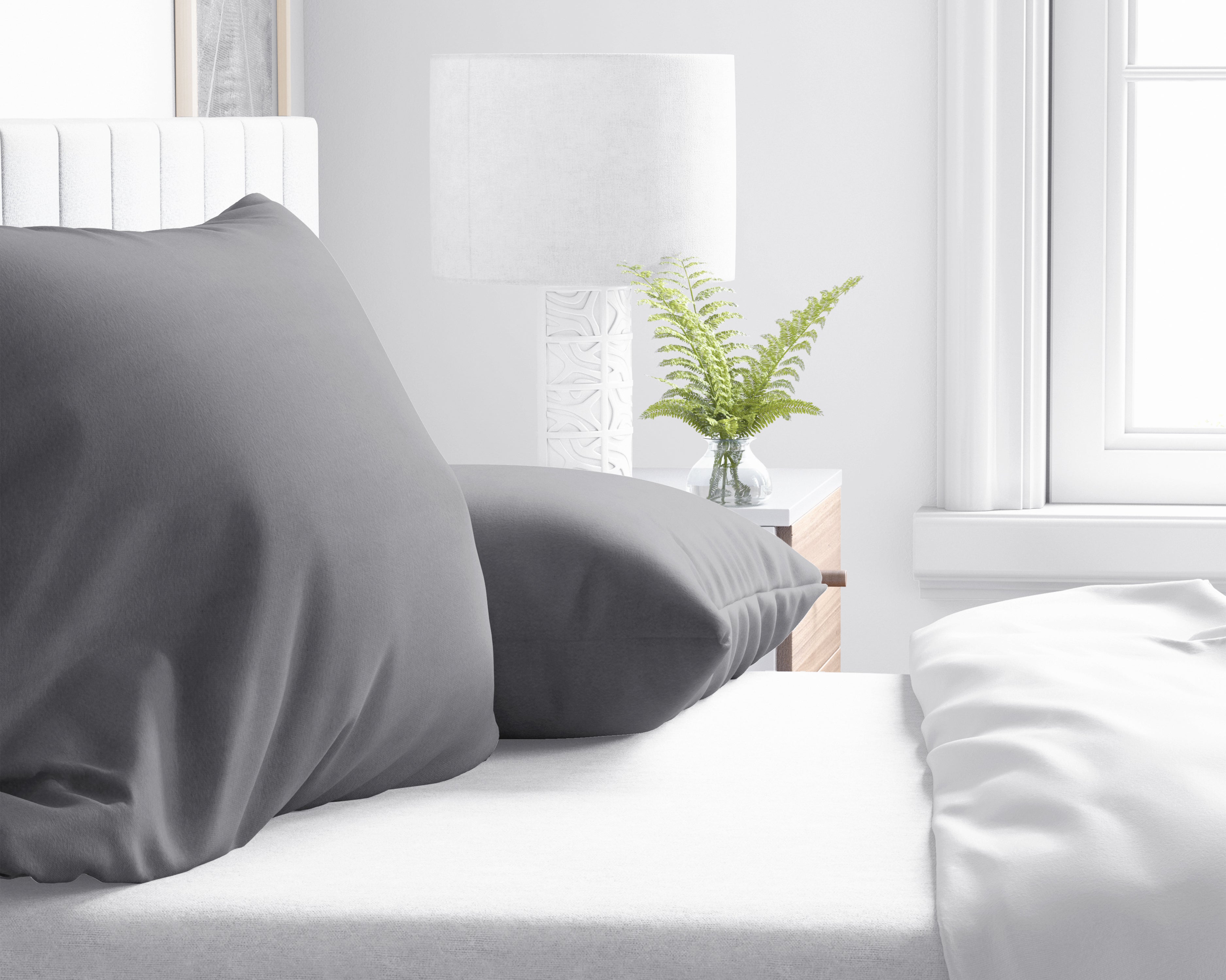 Flanel Kussenslopen Antraciet (2-pack)