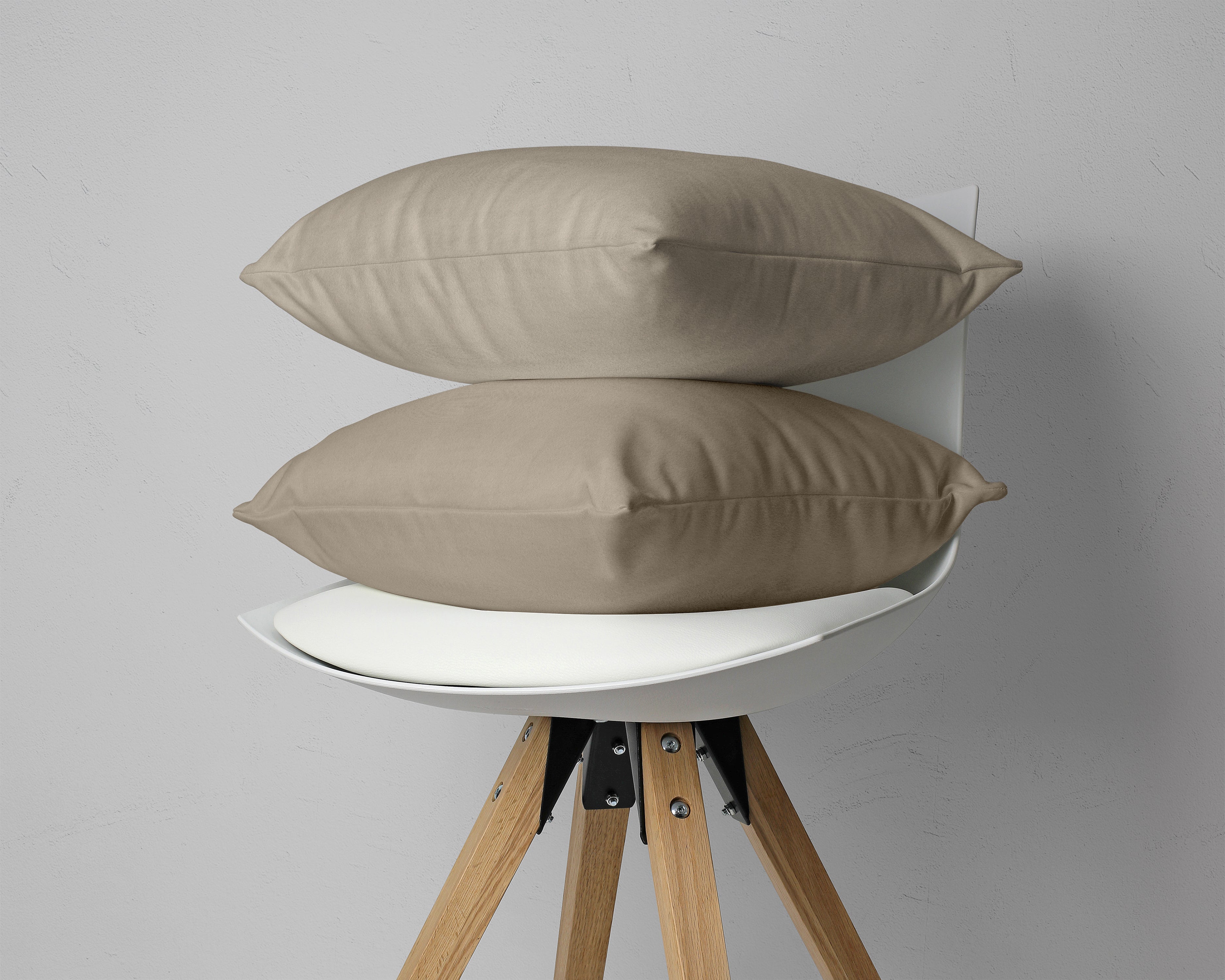 Flanel Kussenslopen Taupe (2-pack)