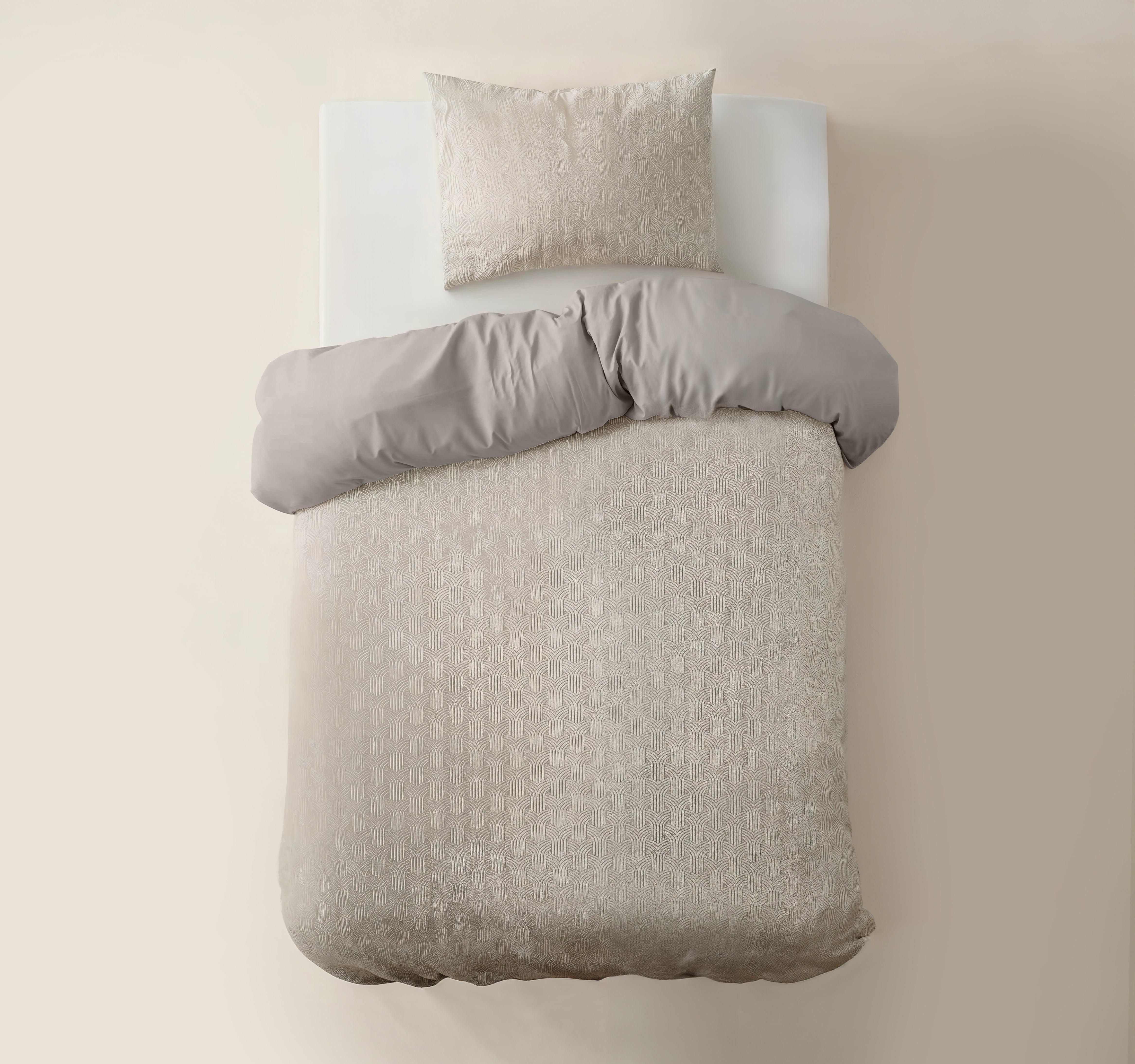 Flanel Art Beige Dekbedovertrek