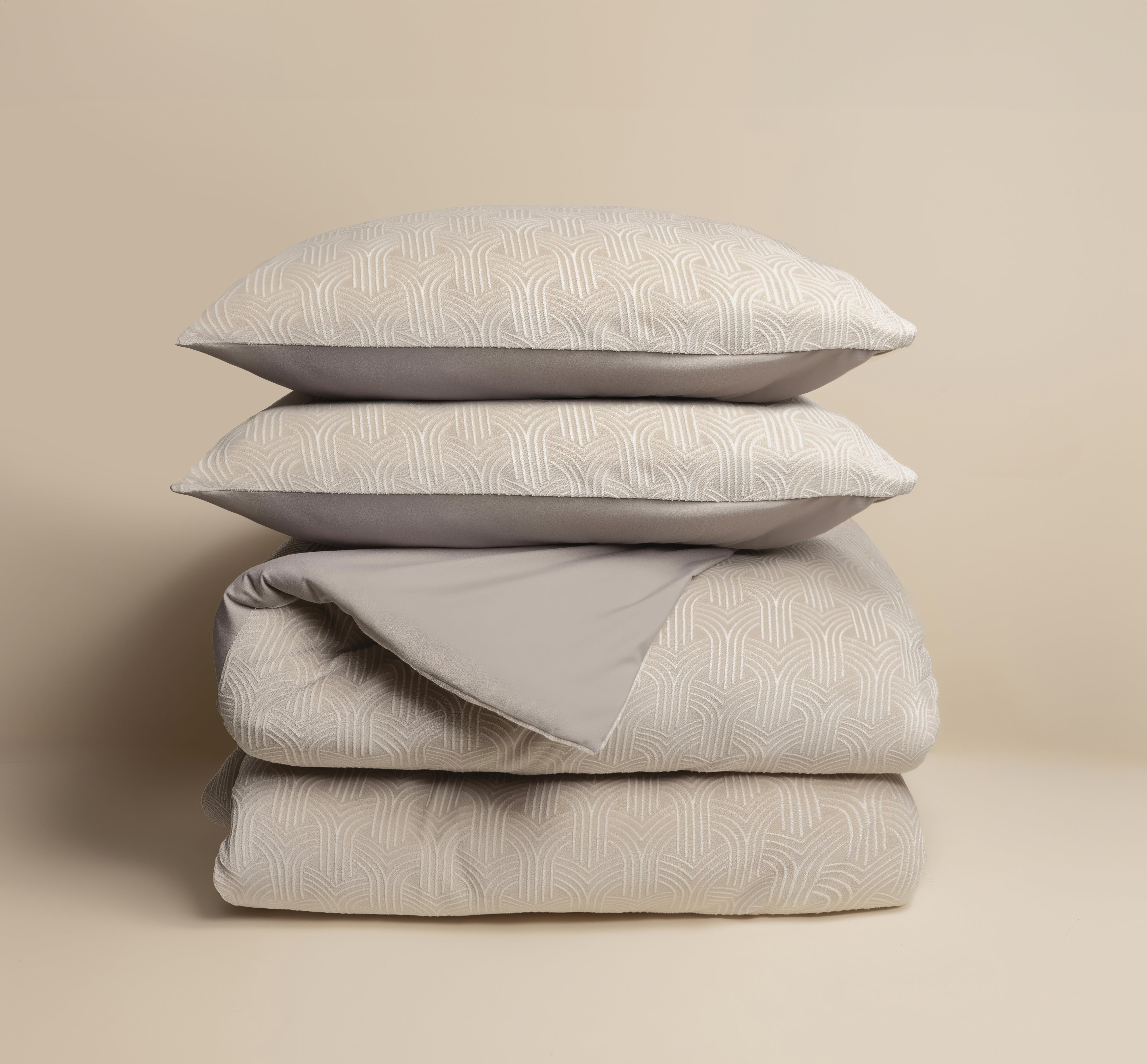 Flanel Art Beige Dekbedovertrek