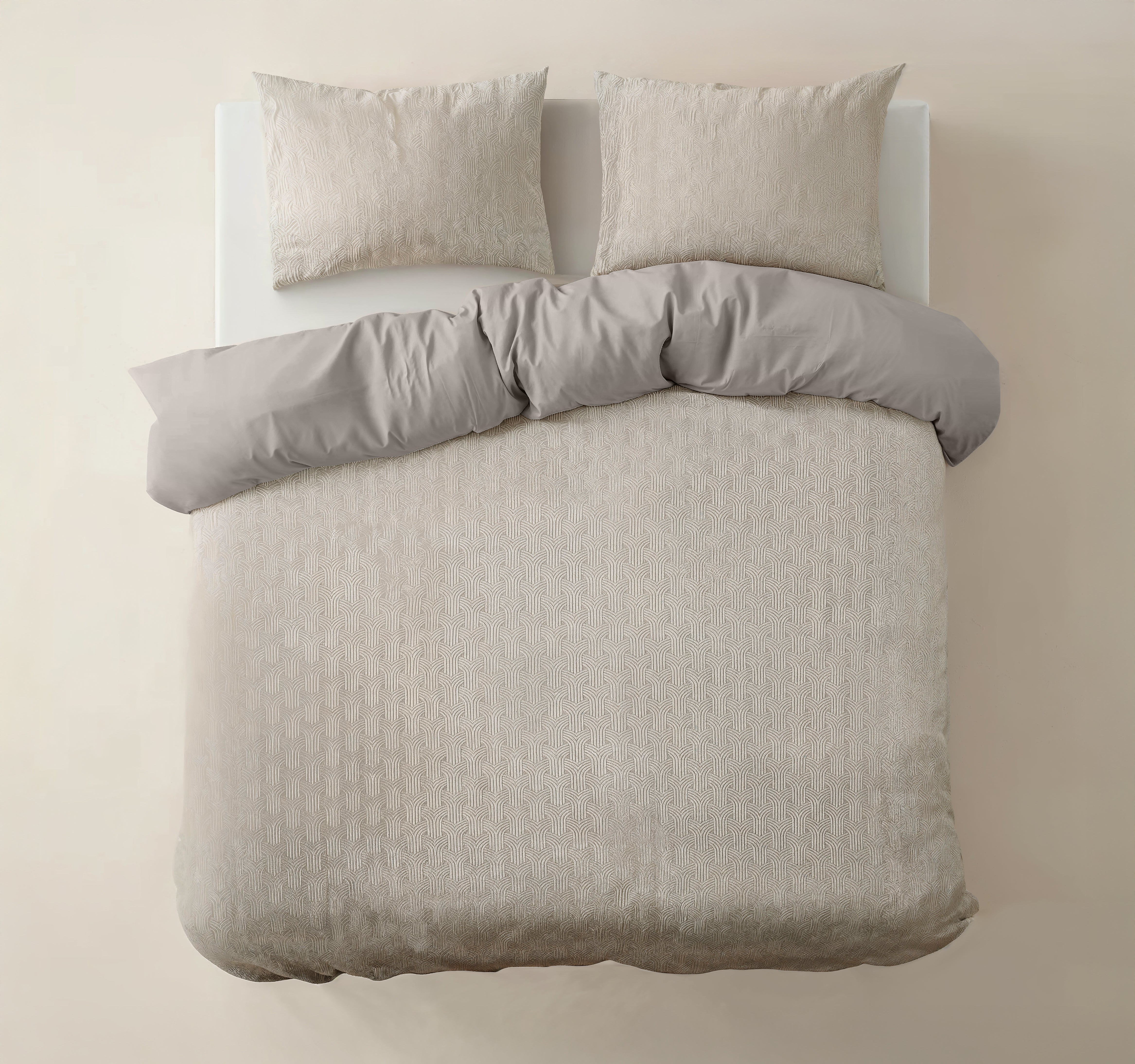 Flanel Art Beige Dekbedovertrek