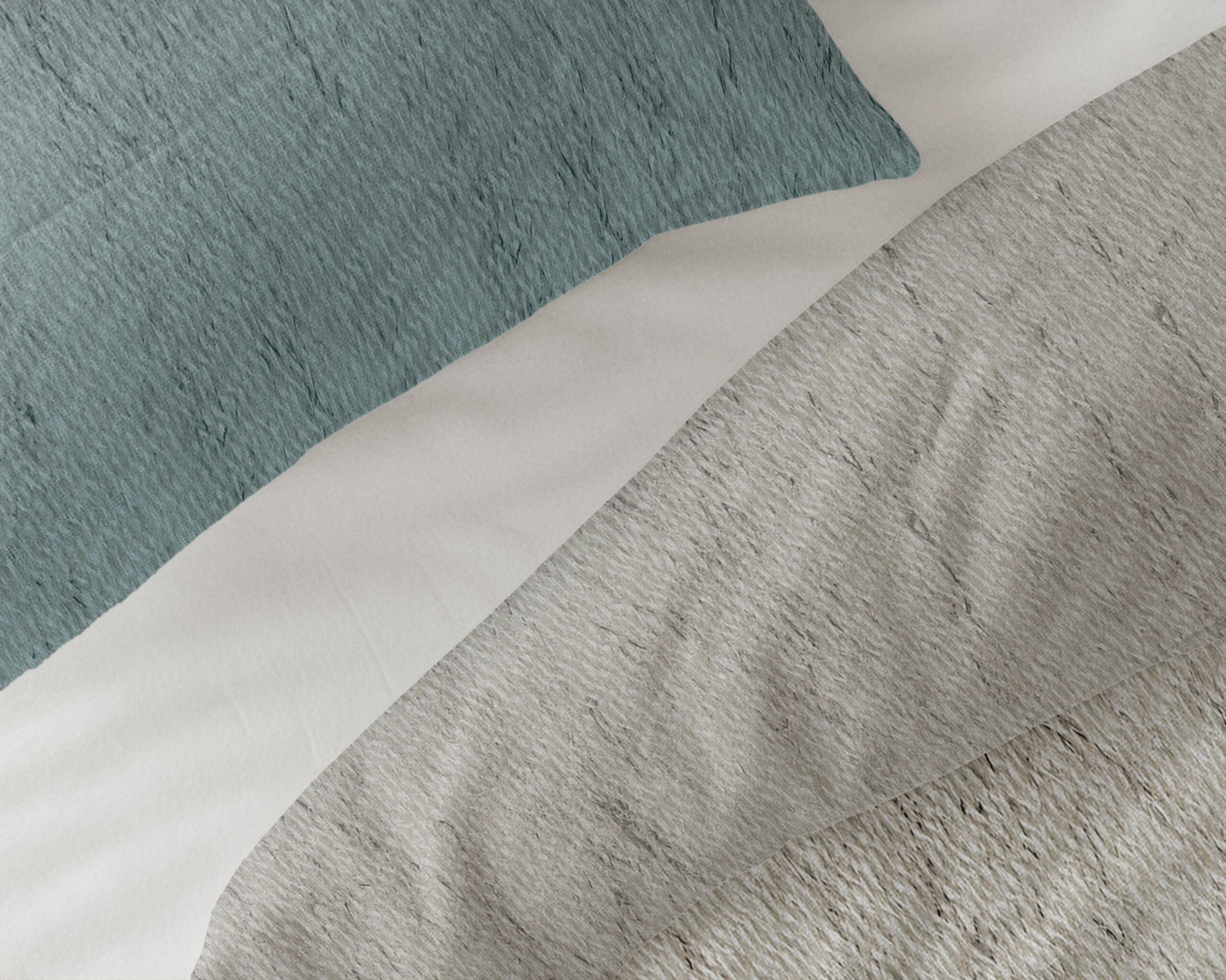 Flanel Dekbedovertrek Gradia Beige/Blauw