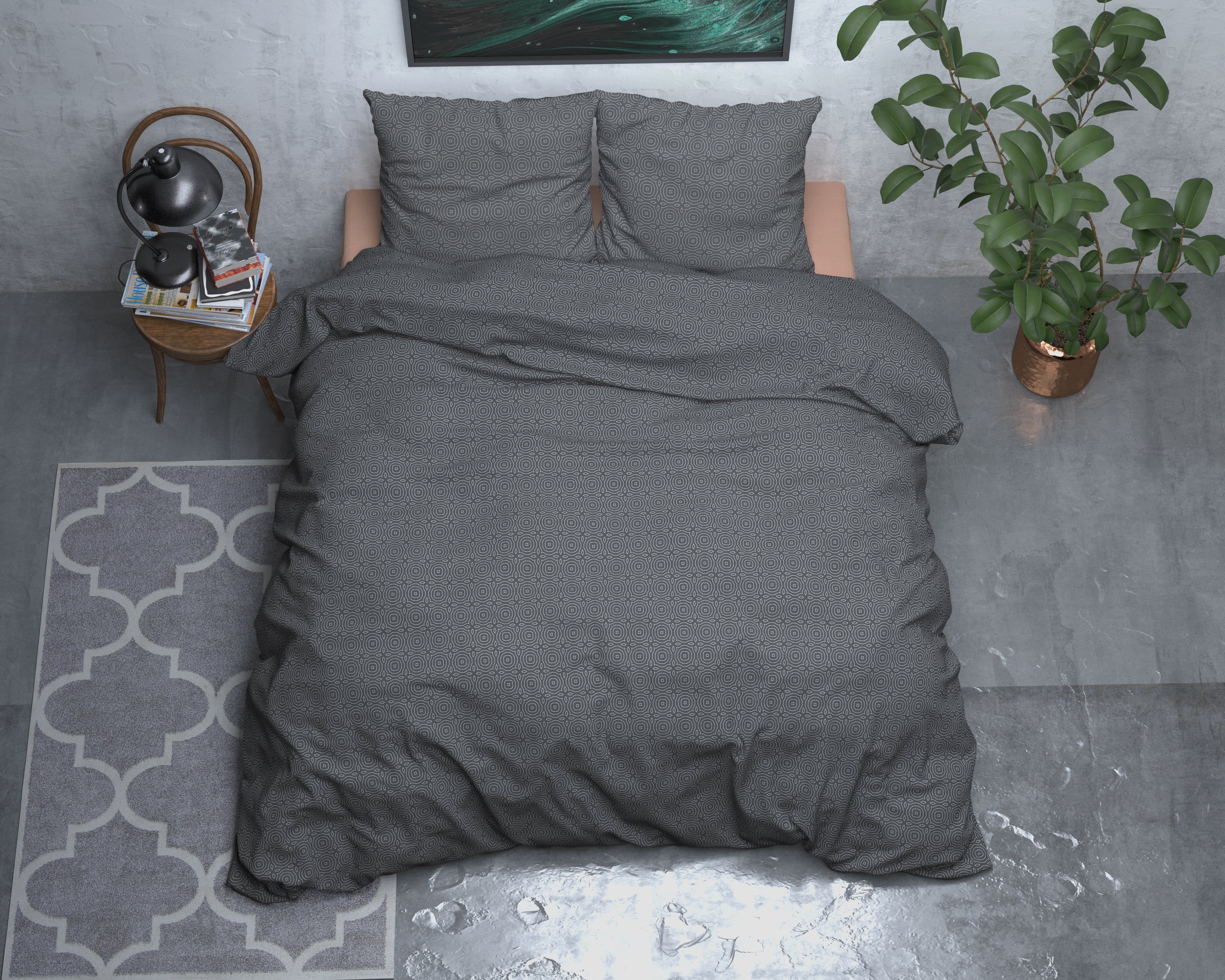 Flannel Duvet Cover Jason Anthracite - Wonderfully warm - Nice prints - Comfortably soft