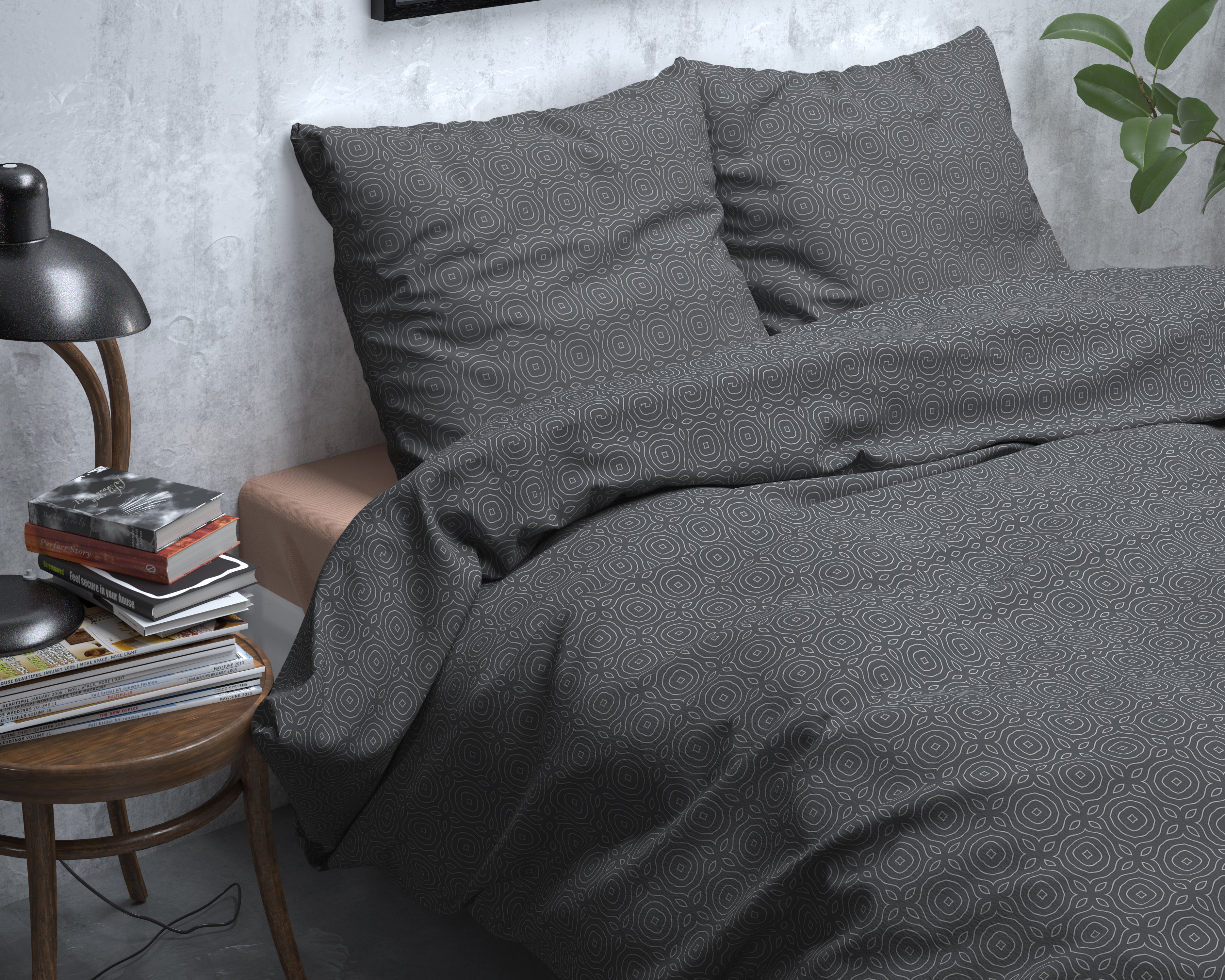 Flannel Duvet Cover Jason Anthracite - Wonderfully warm - Nice prints - Comfortably soft