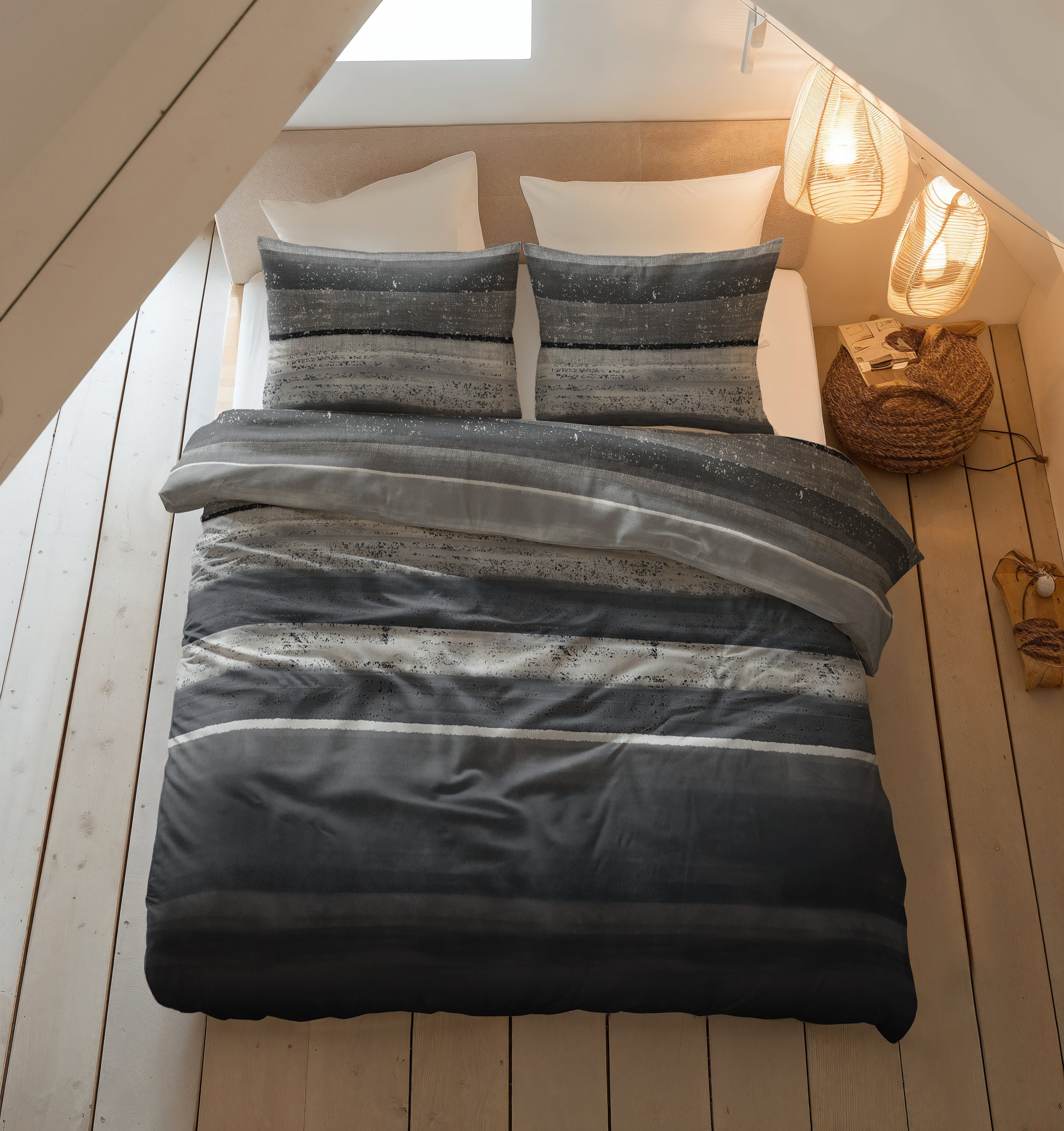 Flannel Duvet Cover Marcus Gray - Wonderfully warm - Nice prints - Comfortably soft