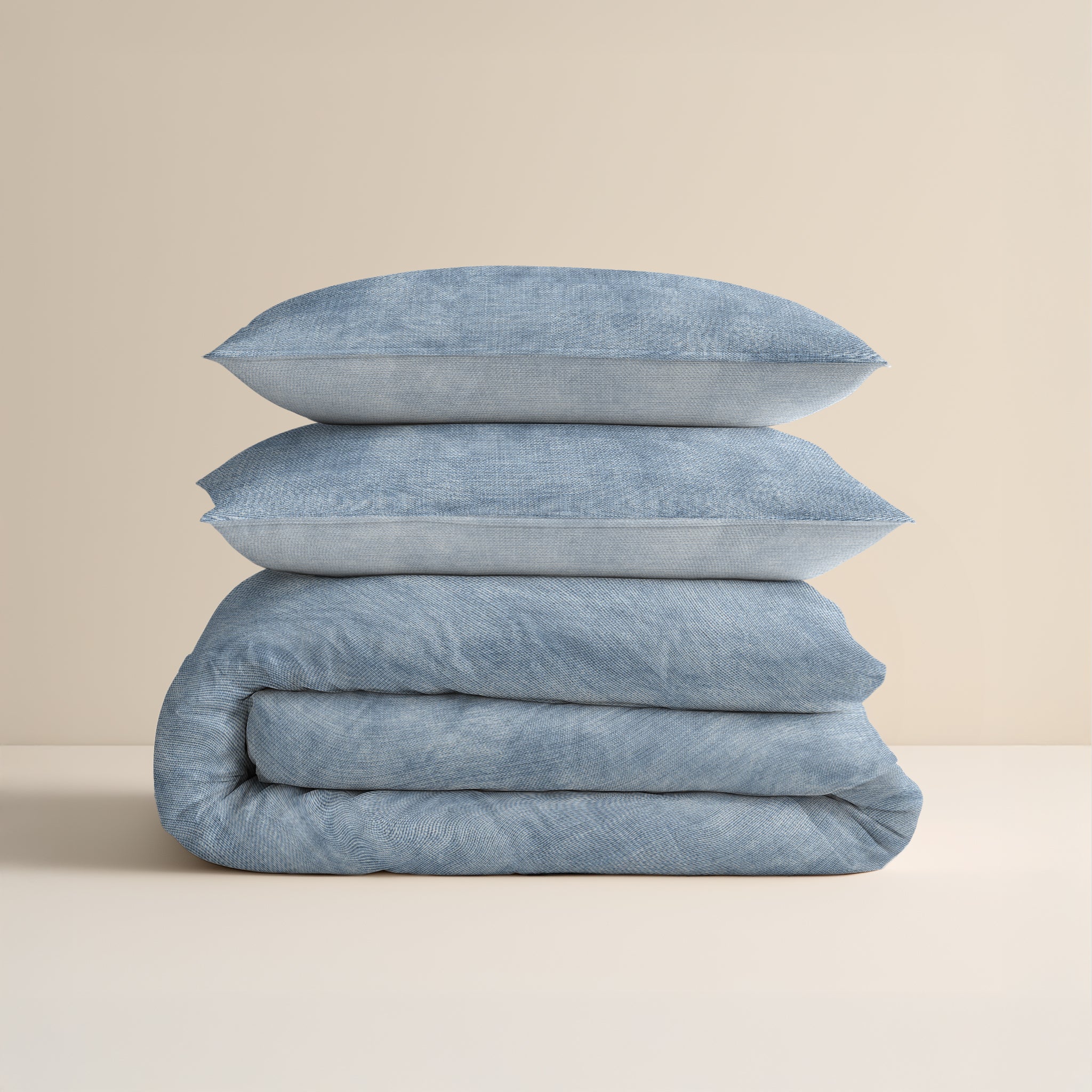 Flannel Duvet Cover Washed Cotton Blue - Wonderfully warm - Nice prints - Comfortably soft