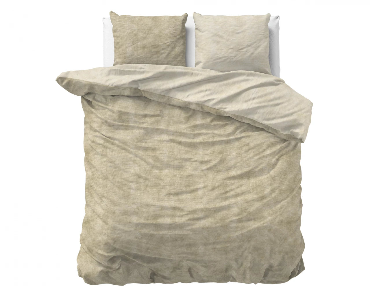Flannel Duvet Cover Washed Cotton Taupe - Wonderfully warm - Nice prints - Comfortably soft