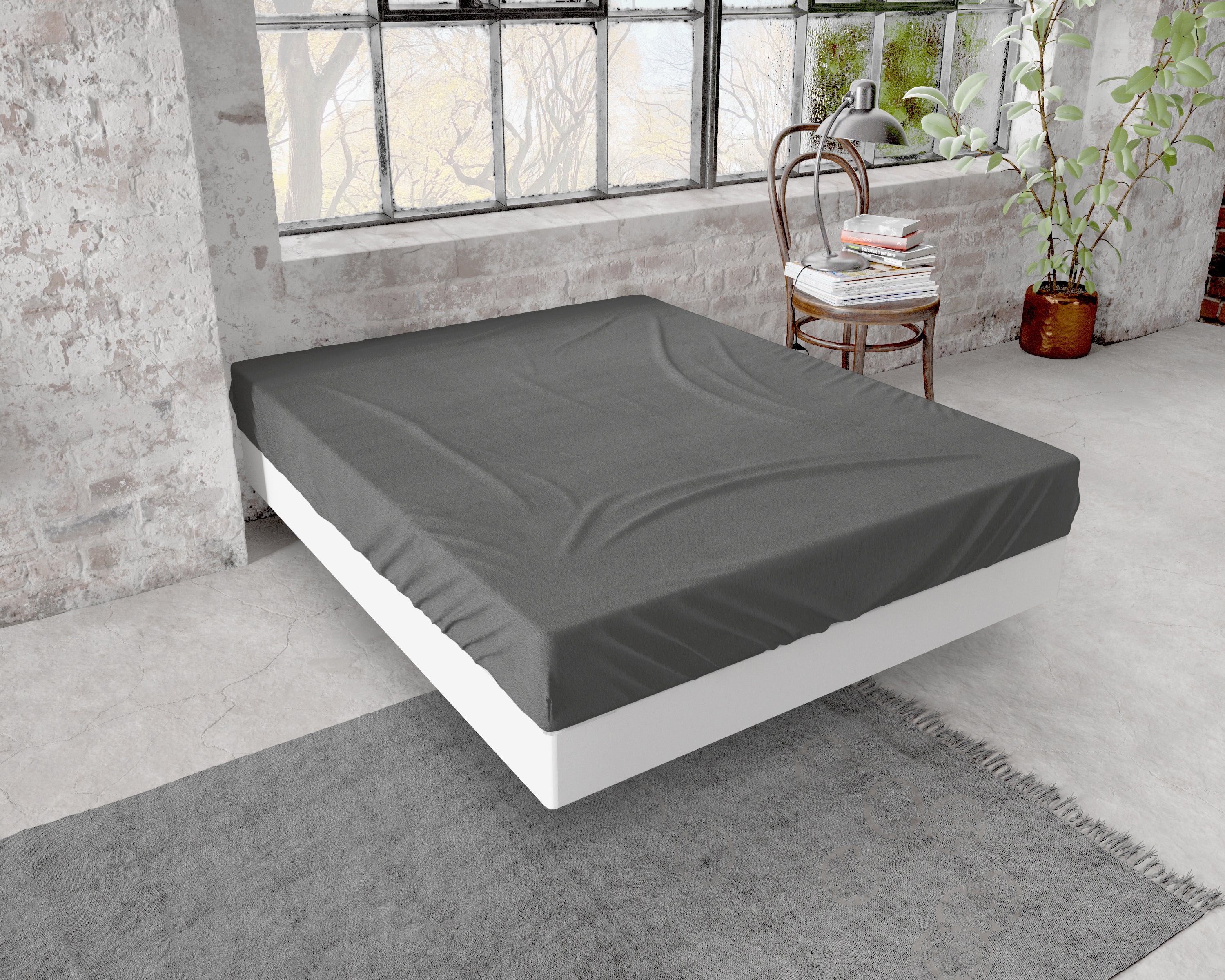 Flannel Premium Fitted Sheet Anthracite - Brushed on both sides - Wonderfully soft and warming - Free from harmful substances and skin-friendly