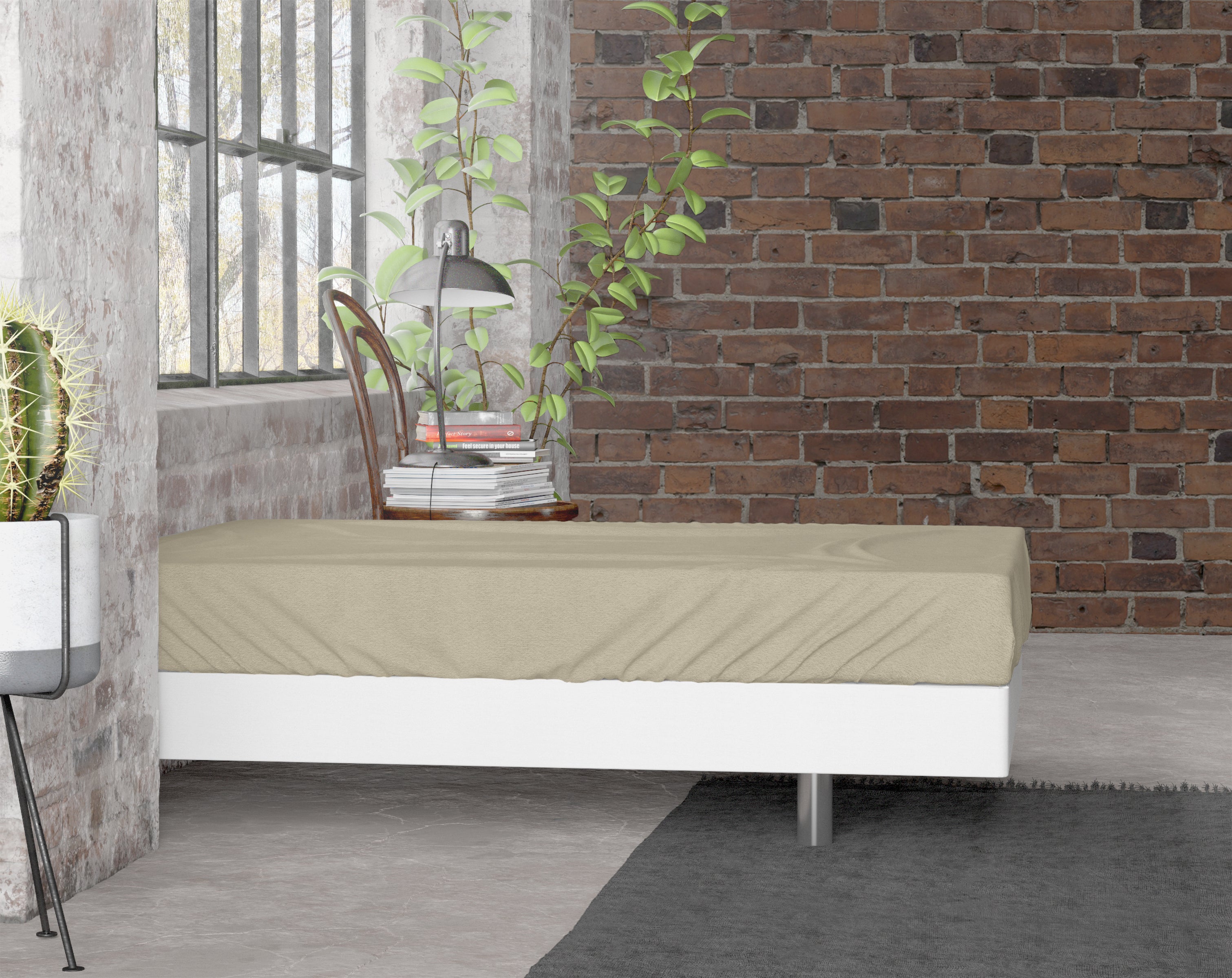 Flannel Premium Fitted Sheet Taupe - Brushed on both sides - Wonderfully soft and warming - Free from harmful substances and skin-friendly