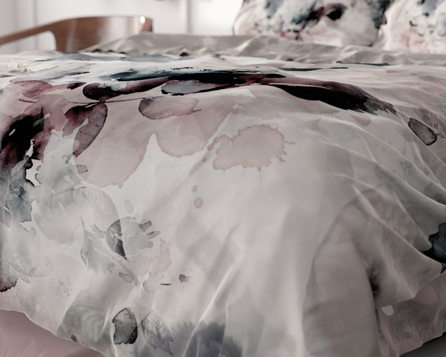 Flor Grijs Dekbedovertrek - Luxe Satijn - Hoge kwaliteit - Trendy prints