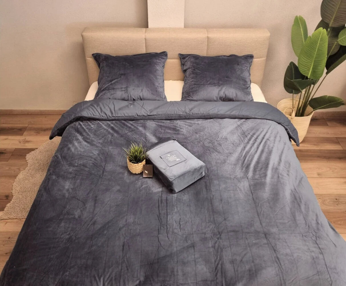 Velvet Duvet Cover Anthracite | Luxurious Velvet Duvet Cover for Optimal Sleeping Comfort