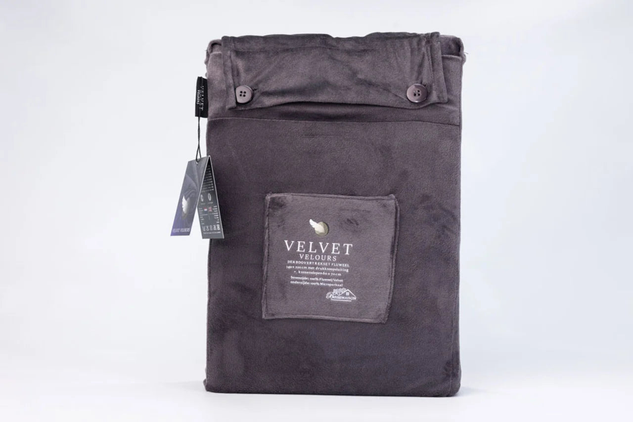 Velvet Duvet Cover Anthracite | Luxurious Velvet Duvet Cover for Optimal Sleeping Comfort