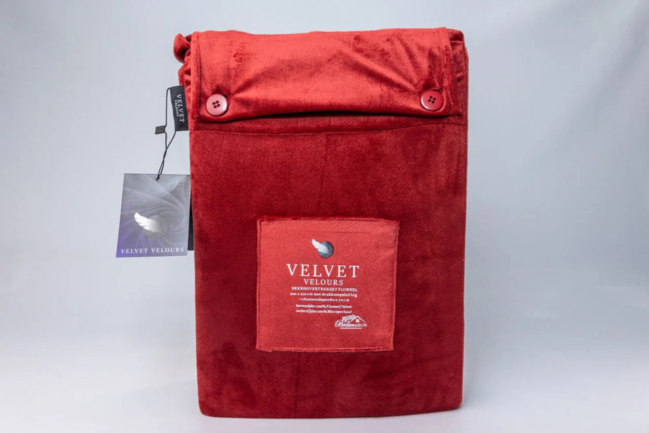 Velvet Duvet Cover Bordeaux Red – Luxury & Comfort