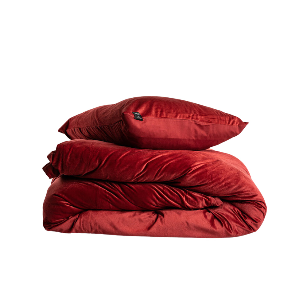 Velvet Duvet Cover Bordeaux Red – Luxury & Comfort