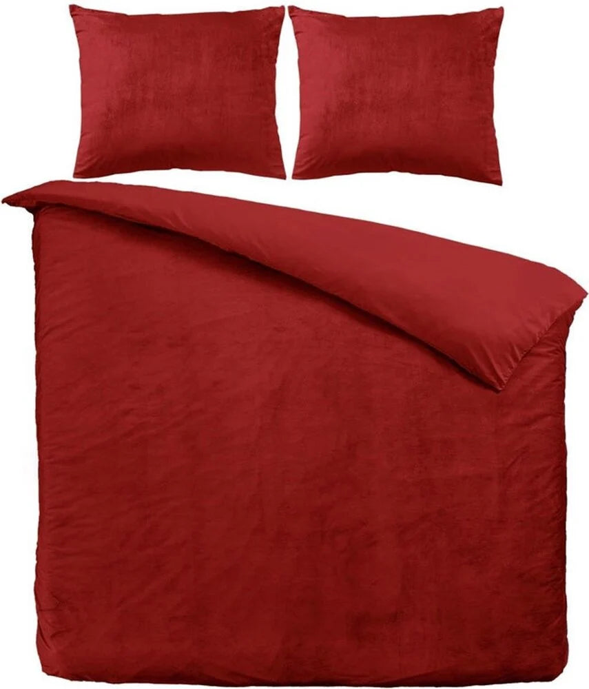 Velvet Duvet Cover Bordeaux Red – Luxury & Comfort