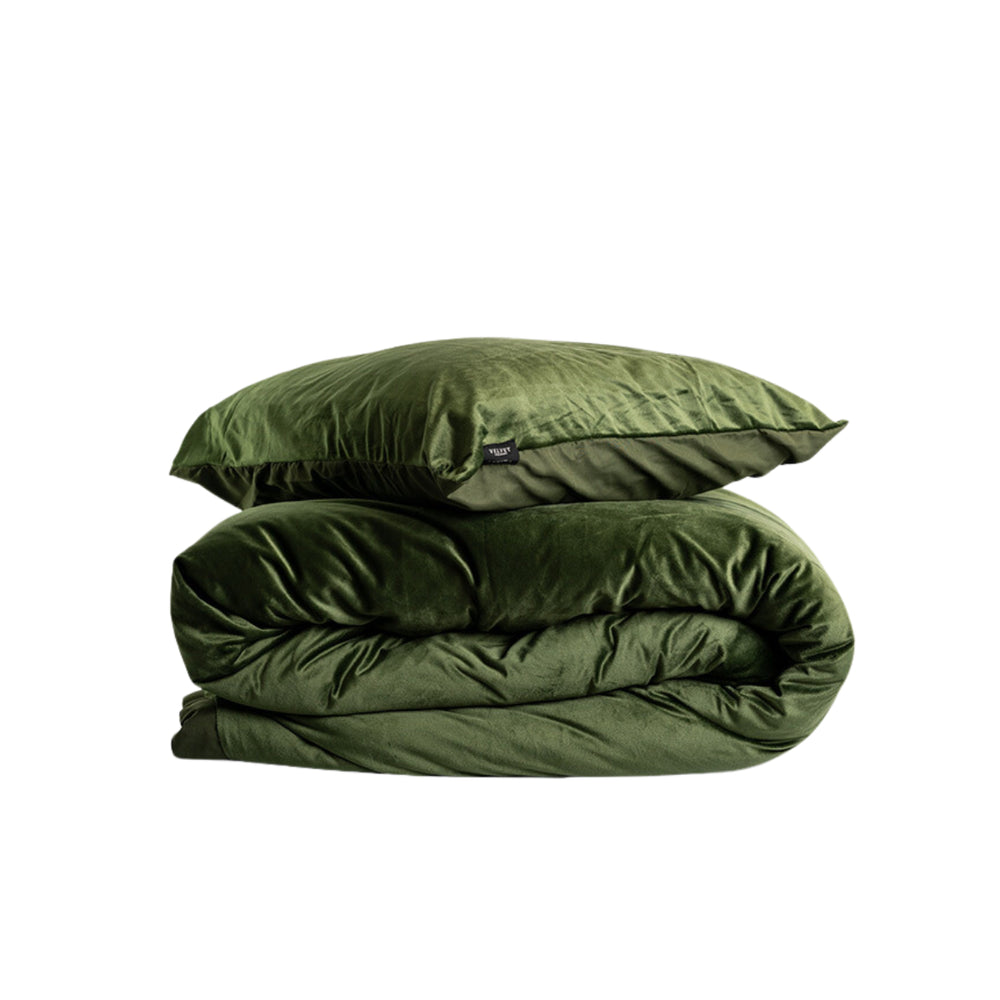 Fluwelen Dekbedovertrek Groen - Luxe Velvet Dekbedovertrek voor Comfort en Stijl