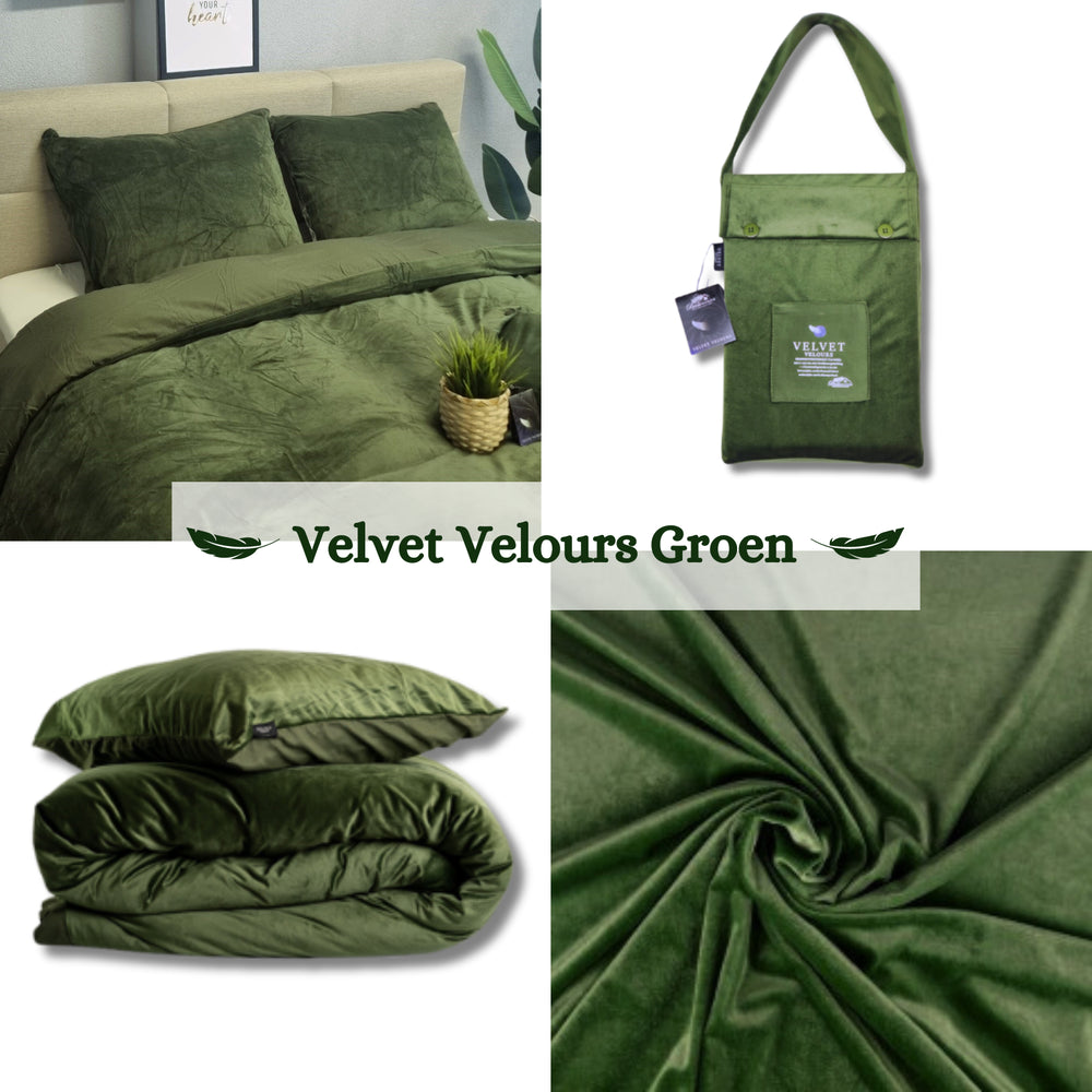 Fluwelen Dekbedovertrek Groen - Luxe Velvet Dekbedovertrek voor Comfort en Stijl