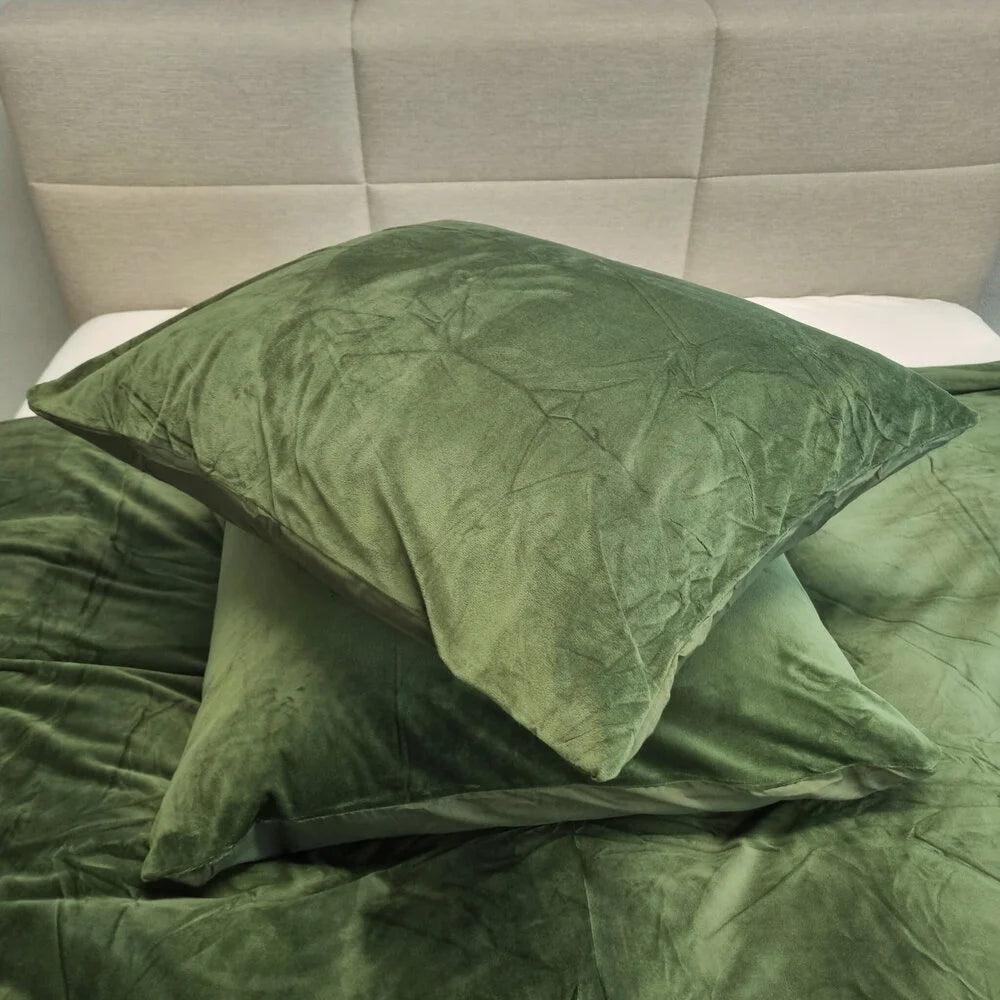 Fluwelen Dekbedovertrek Groen - Luxe Velvet Dekbedovertrek voor Comfort en Stijl