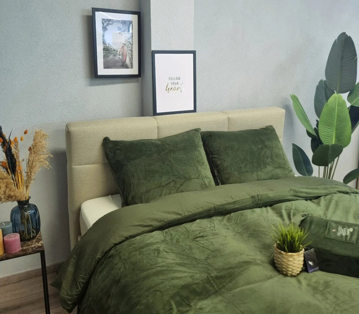 Fluwelen Dekbedovertrek Groen - Luxe Velvet Dekbedovertrek voor Comfort en Stijl